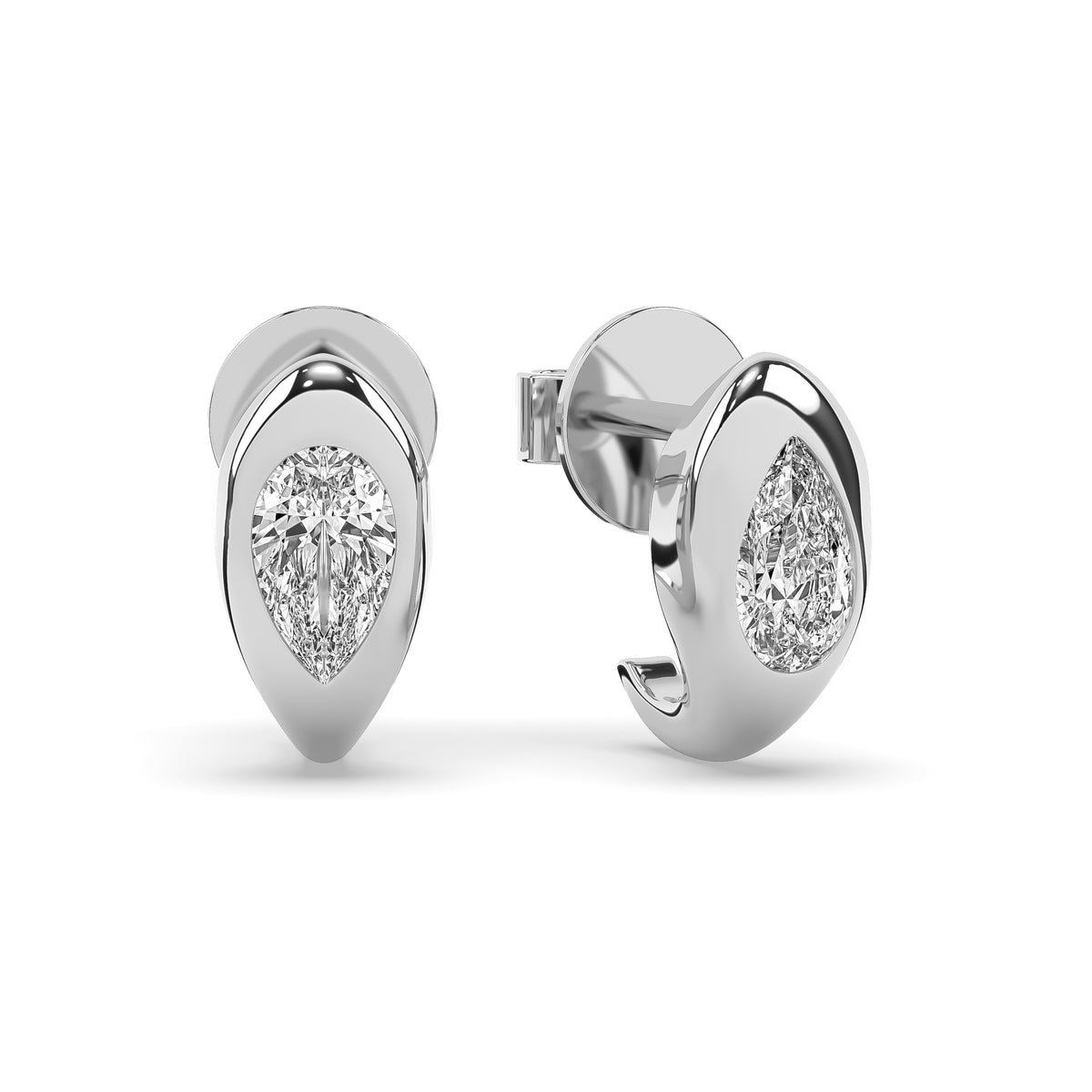 The Large Pear Diamond Stuggie Earrings