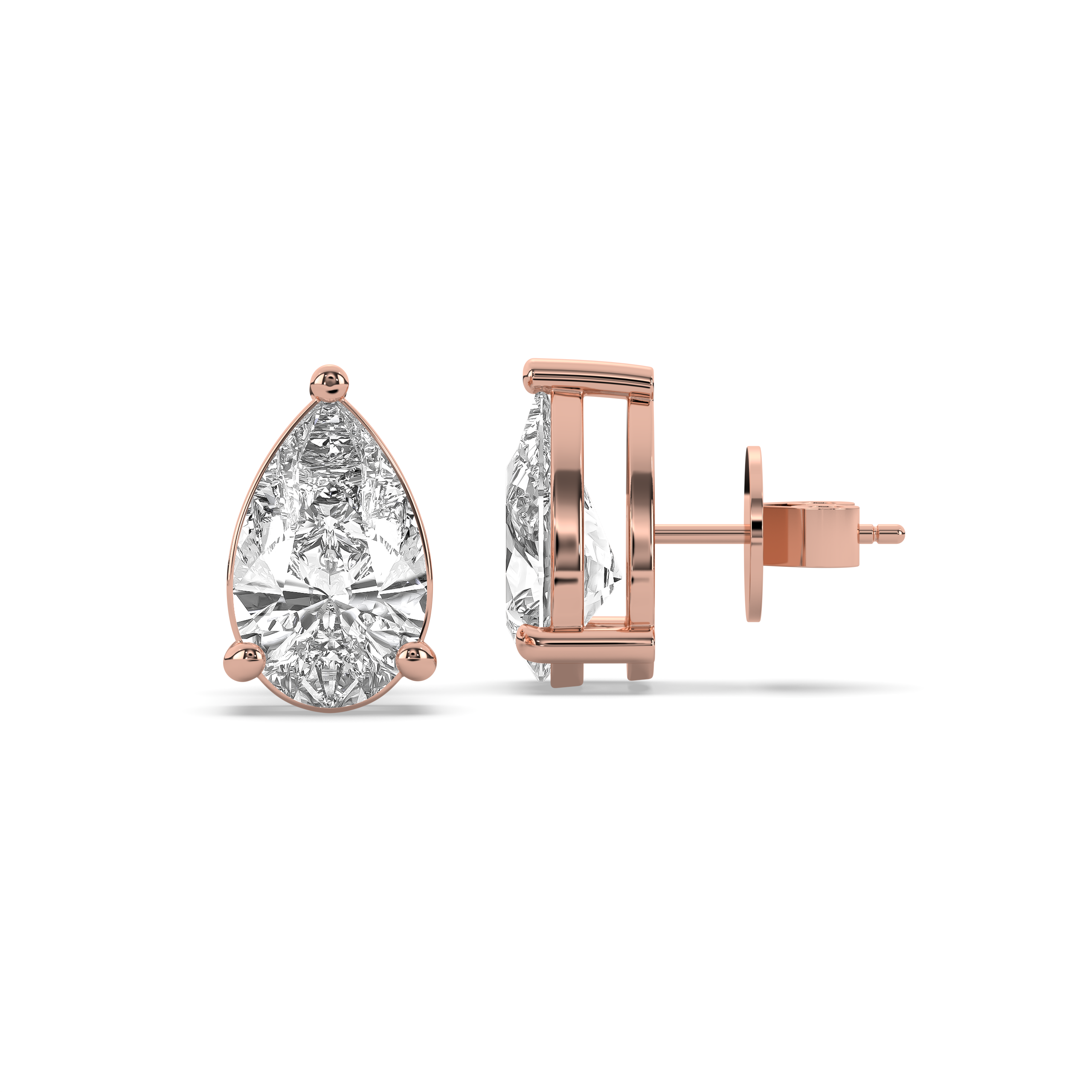 Pear Diamond Solitaire Studs