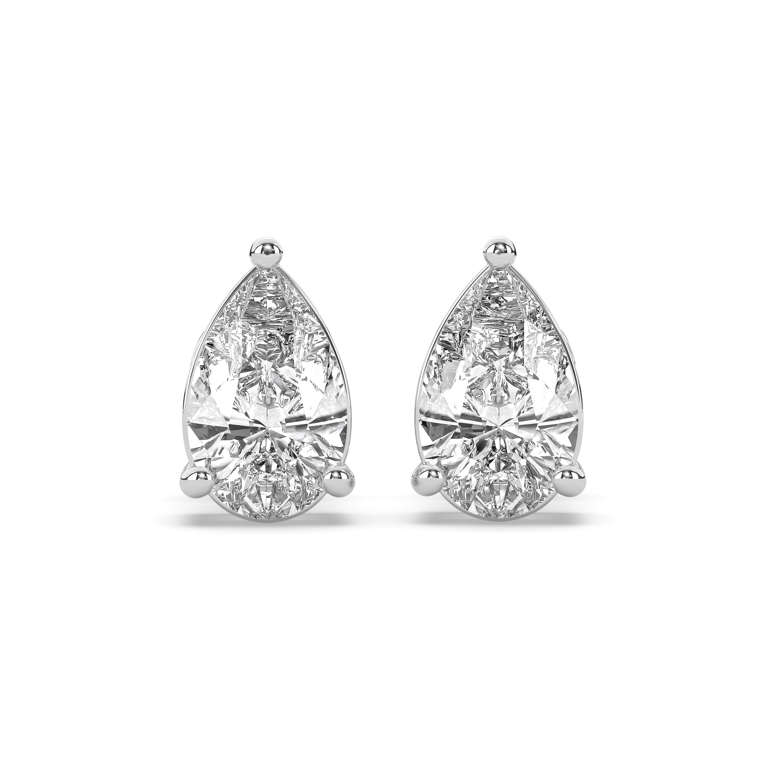 Pear Diamond Solitaire Studs
