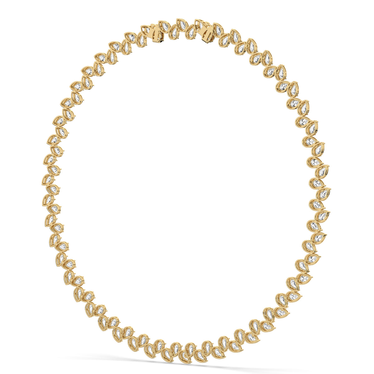 The Reverse Pear Diamond Tennis Necklace