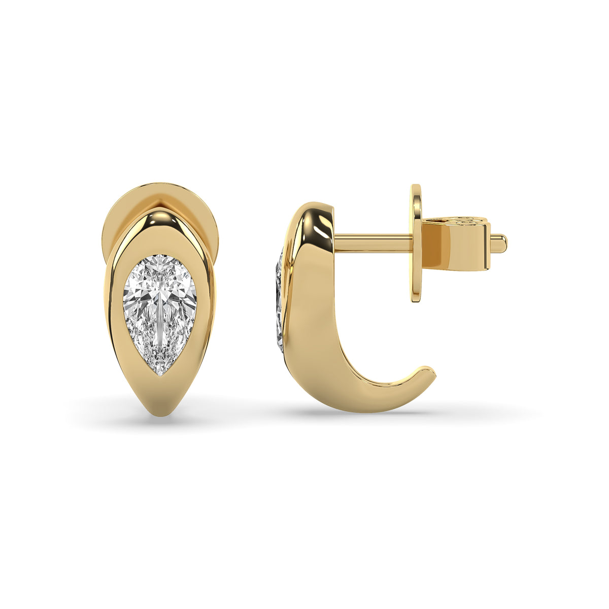The Large Pear Diamond Stuggie Earrings
