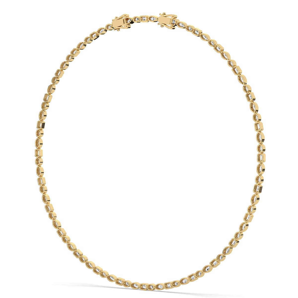 The Bezel Mixed-Cut Diamond Tennis Necklace