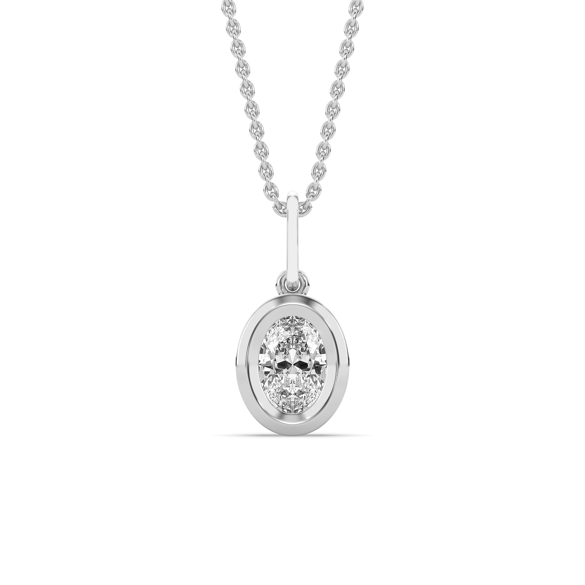 The Bezel Oval Diamond Charm