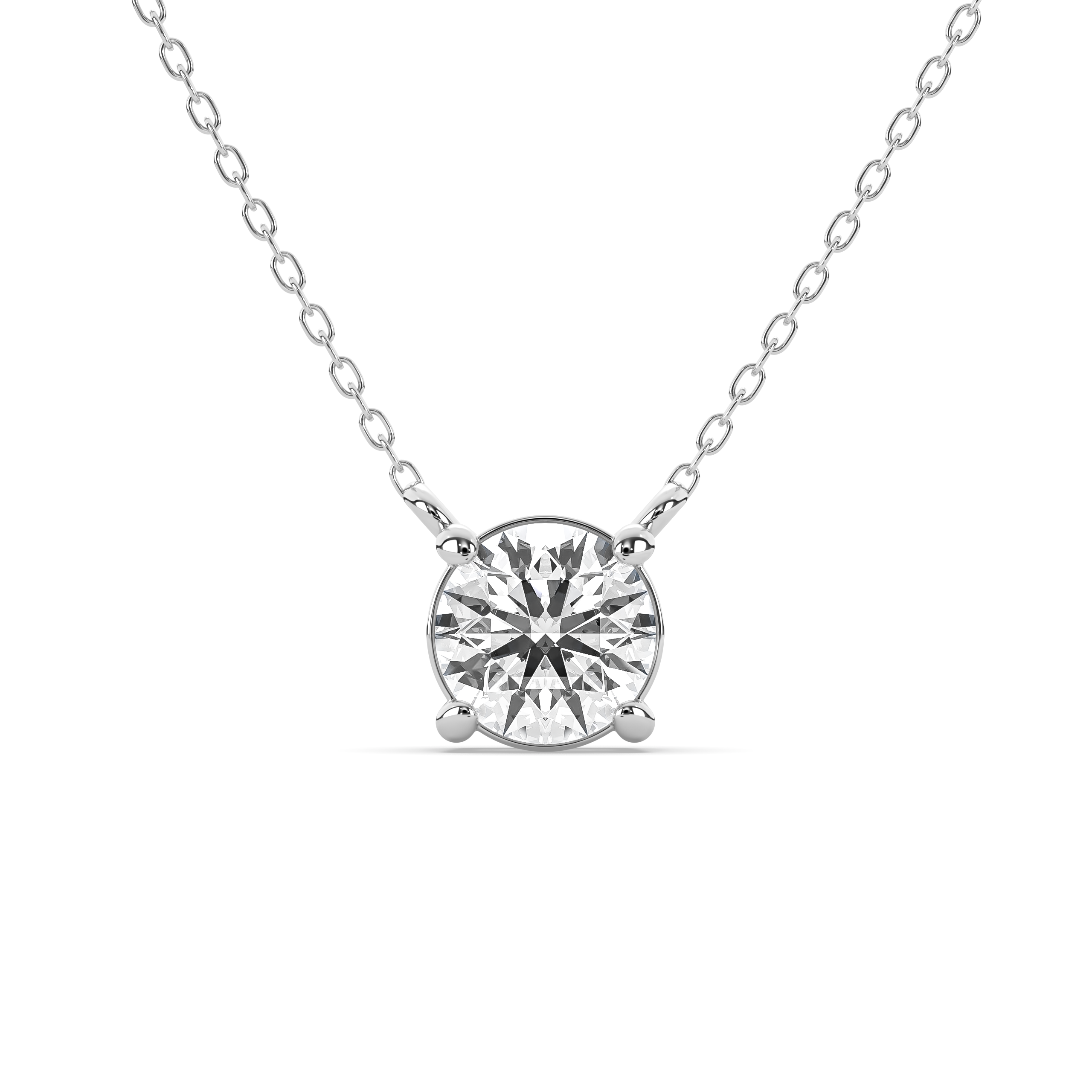 Round Diamond Solitaire Necklace