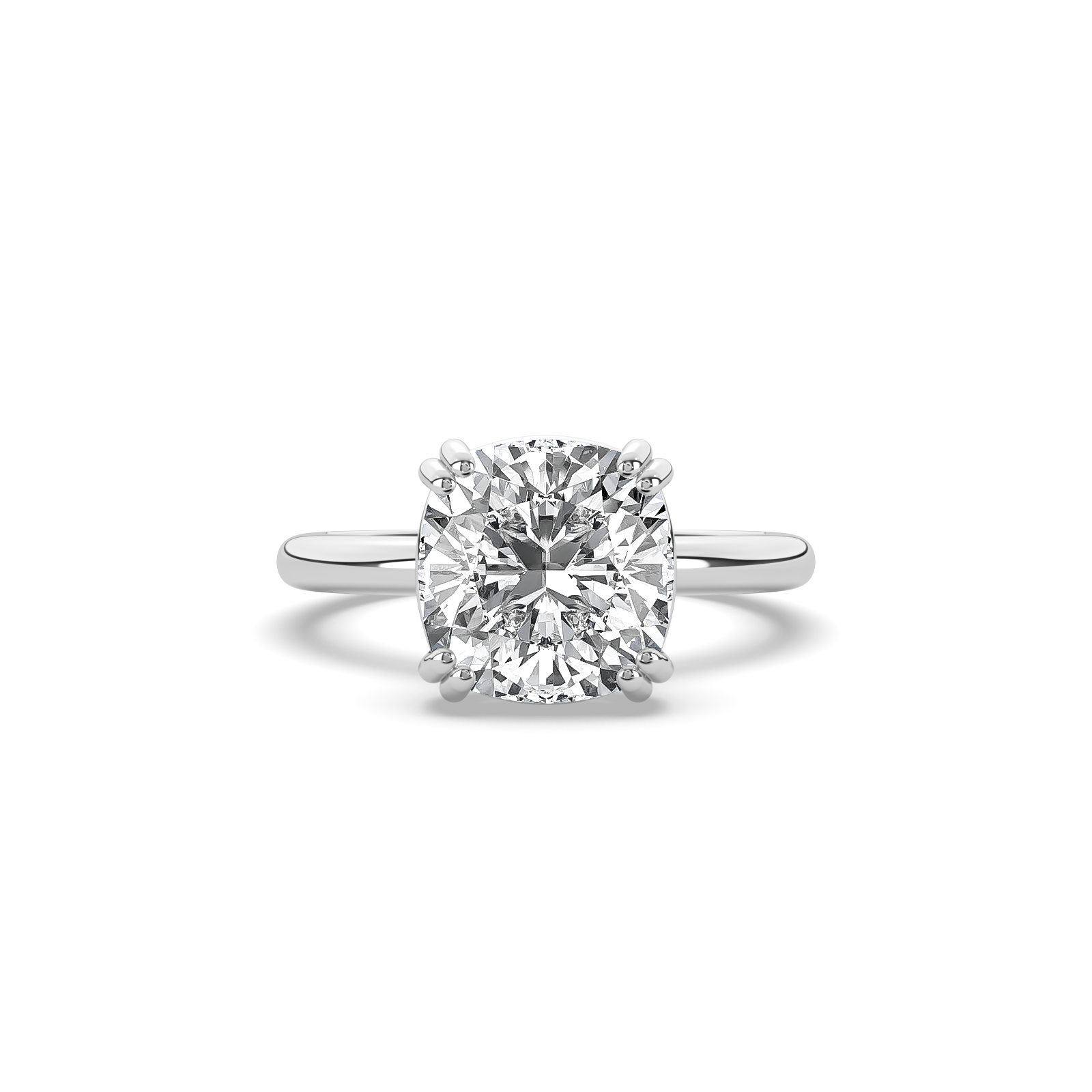 Cushion Double Prong Solitaire Engagement Ring
