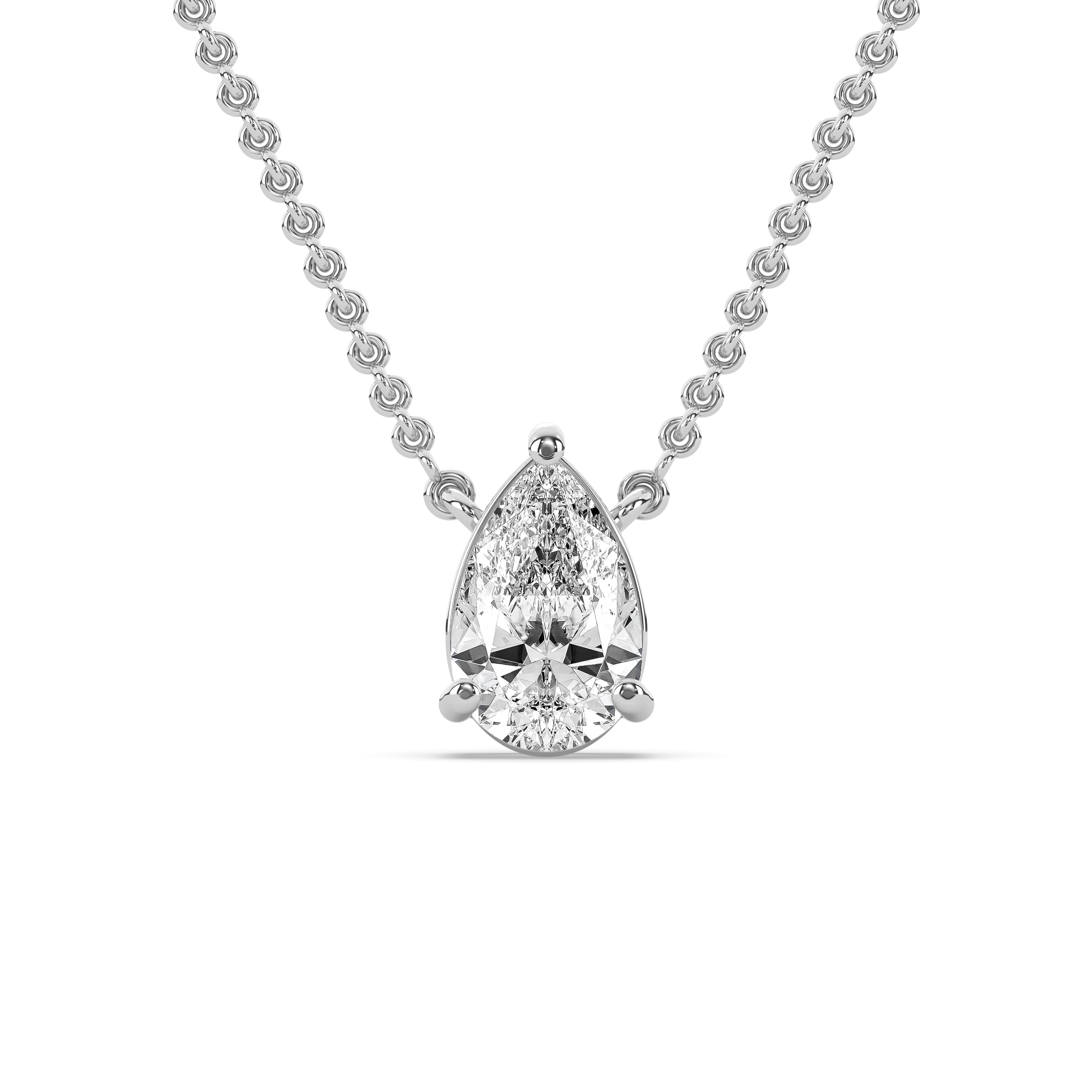 Pear Diamond Solitaire Necklace