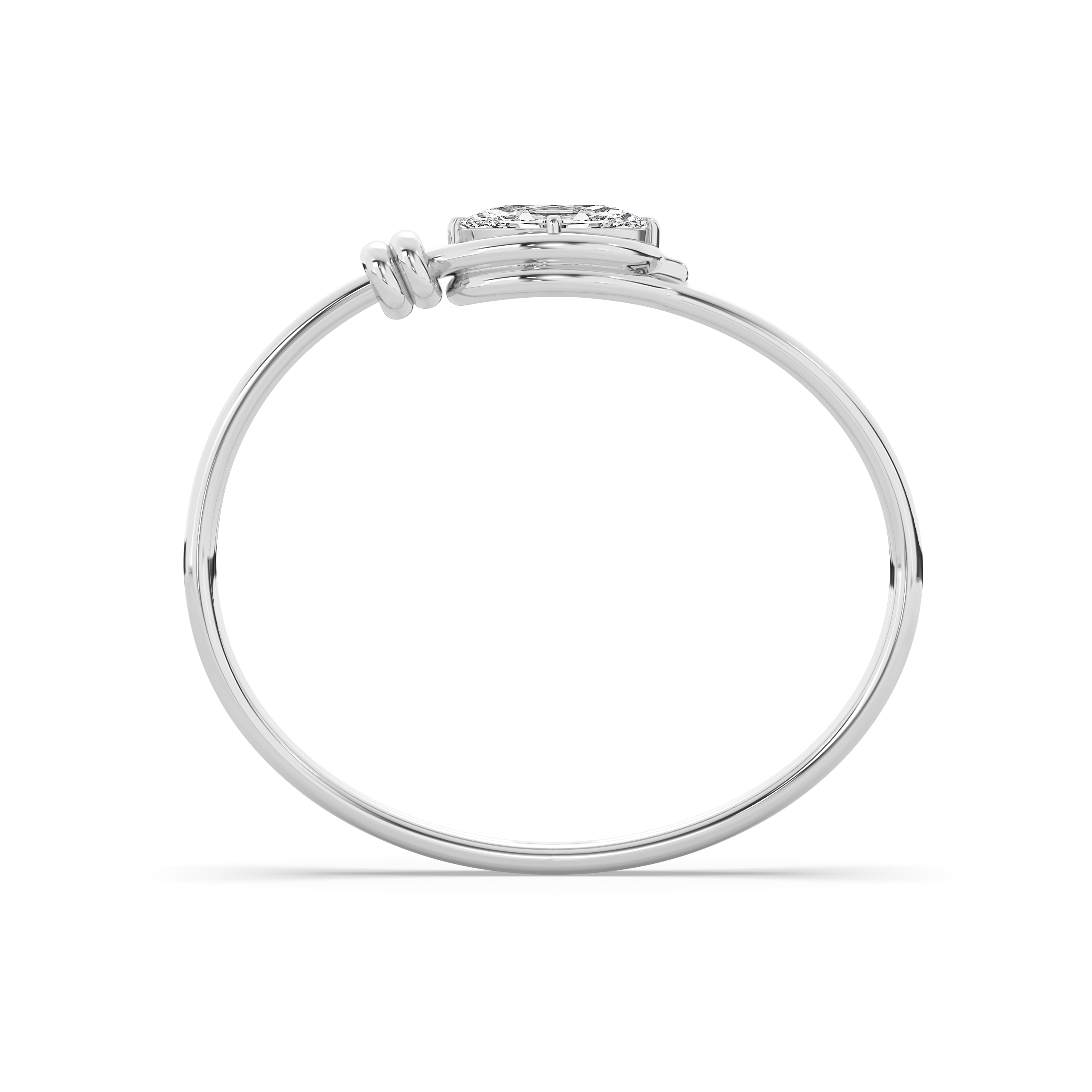 Pear-shaped lab-grown diamond stud earring in 14k yellow gold with a bezel setting