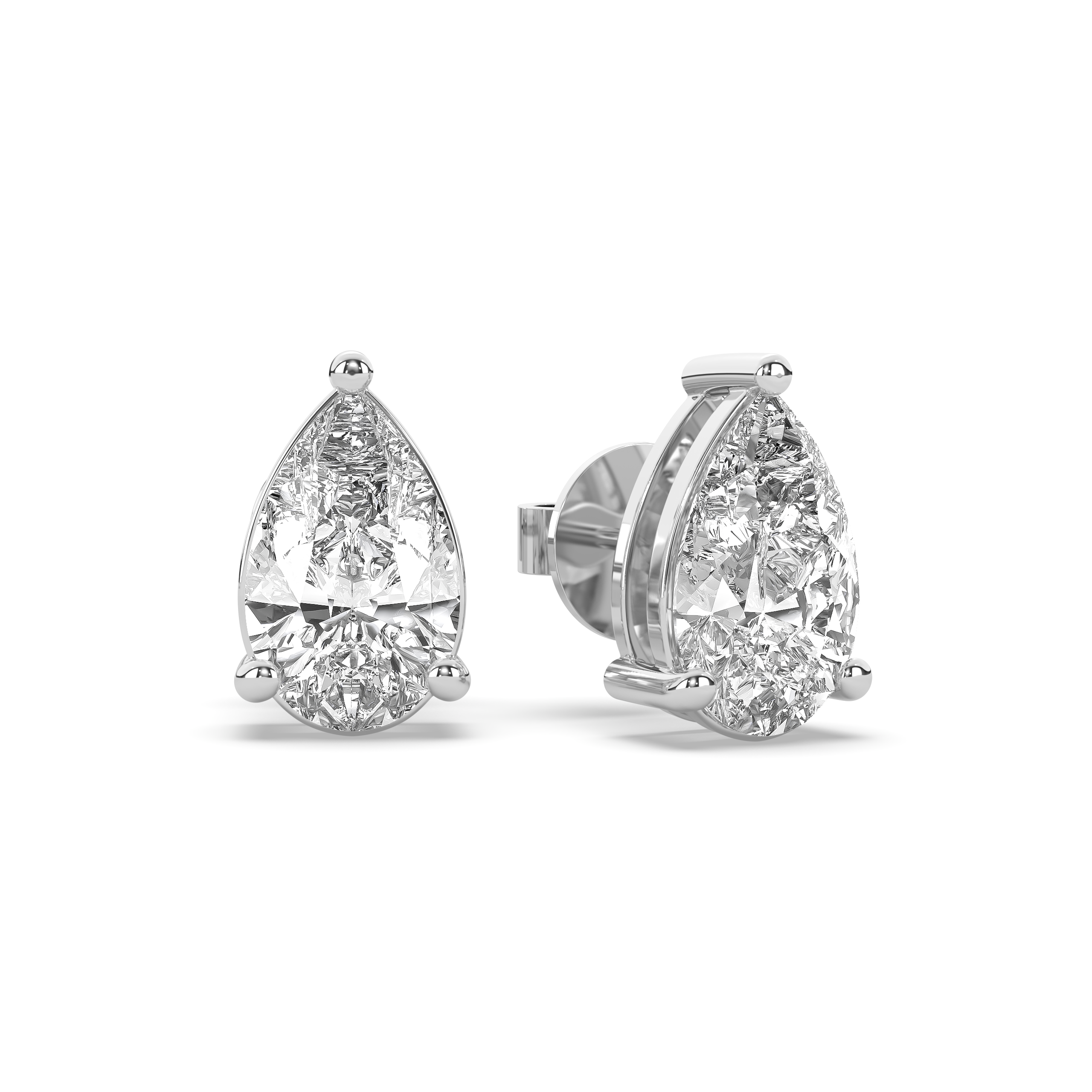 Pear Diamond Solitaire Studs