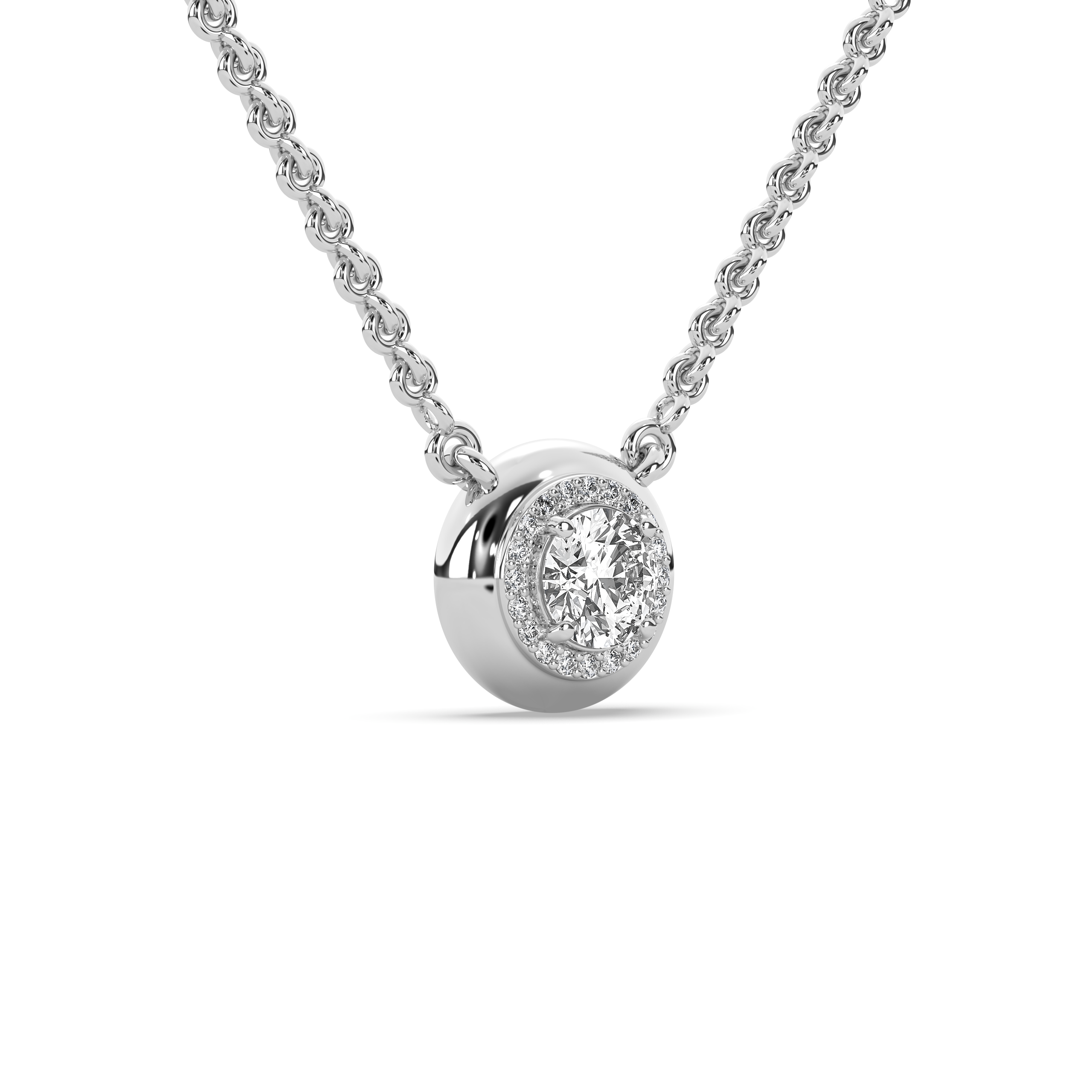 Diana Diamond Halo Pendant Necklace