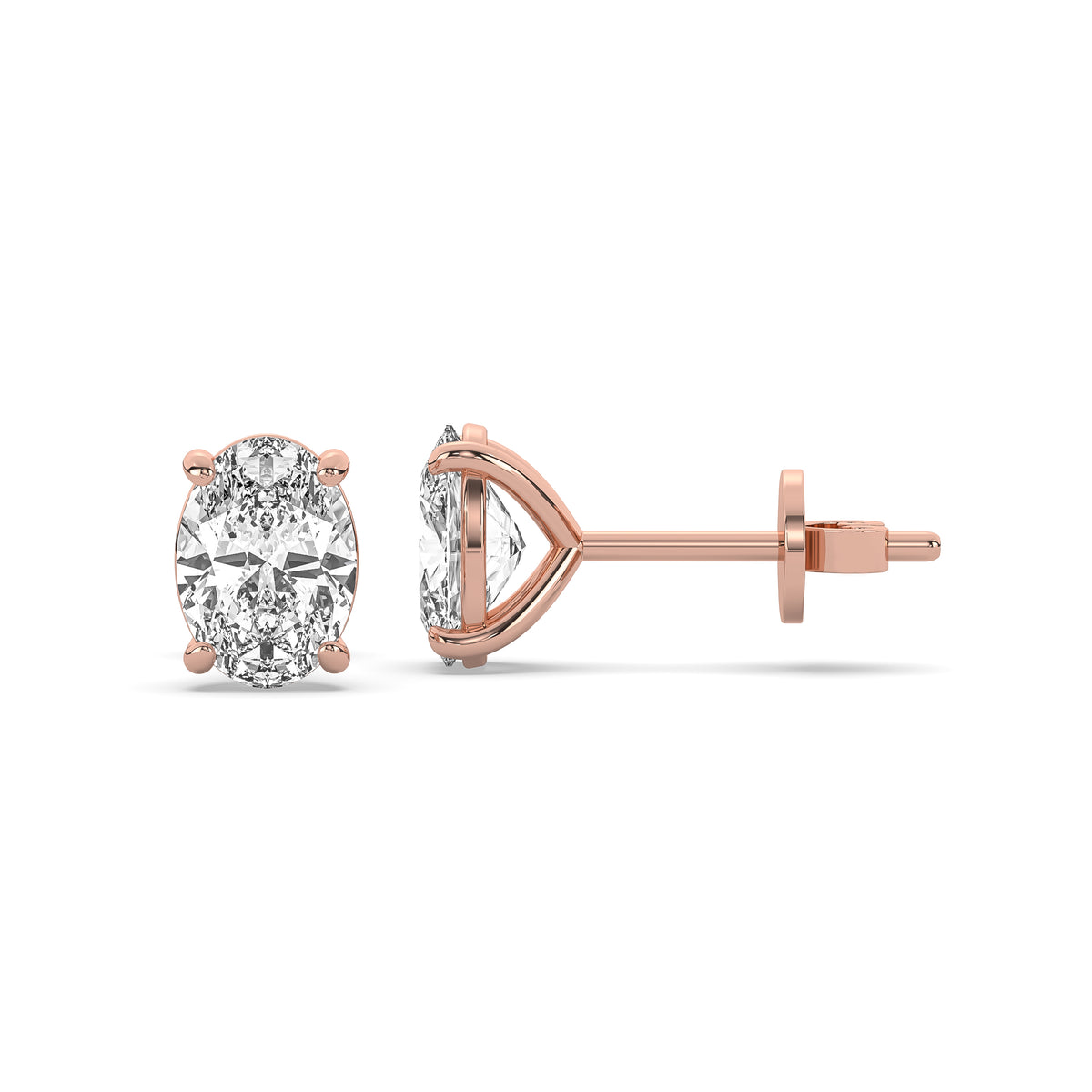 The Oval Diamond Martini Stud Earrings