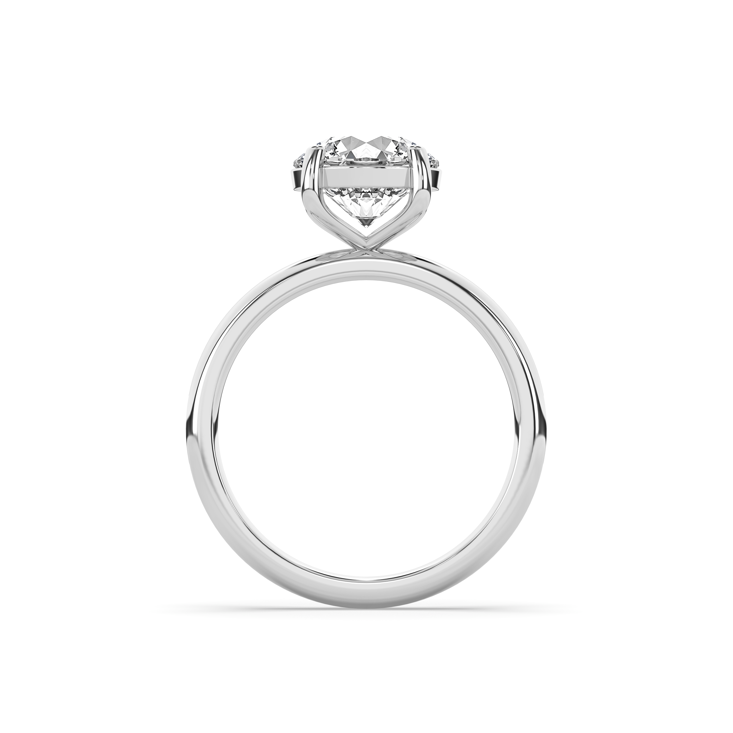 Round Signature Solitaire Engagement Ring