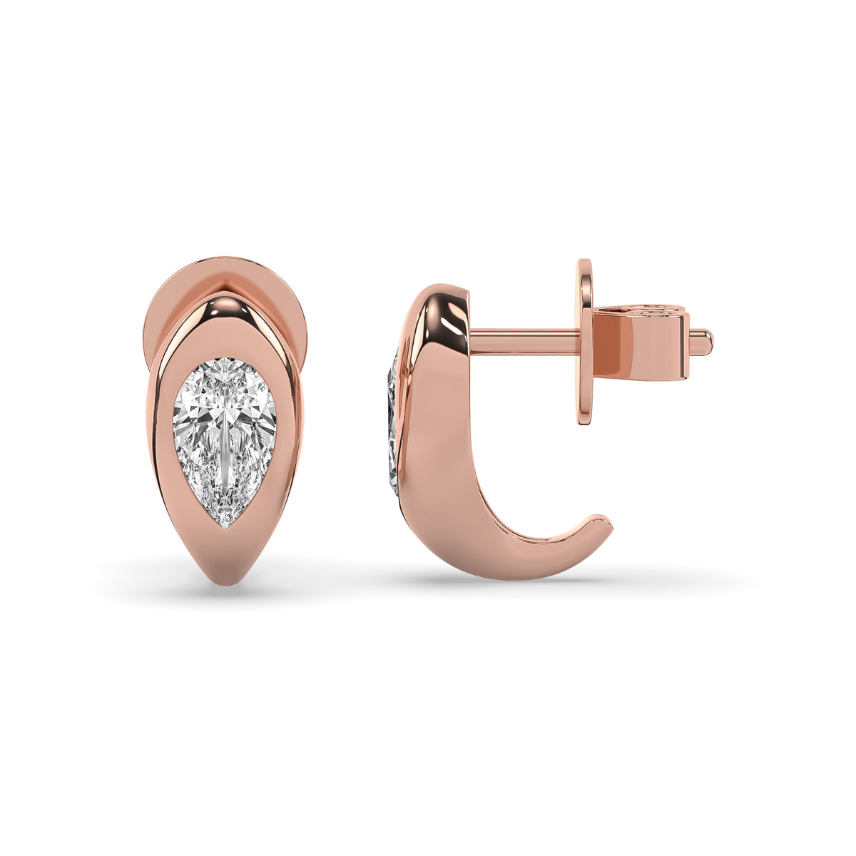 The Large Pear Diamond Stuggie Earrings