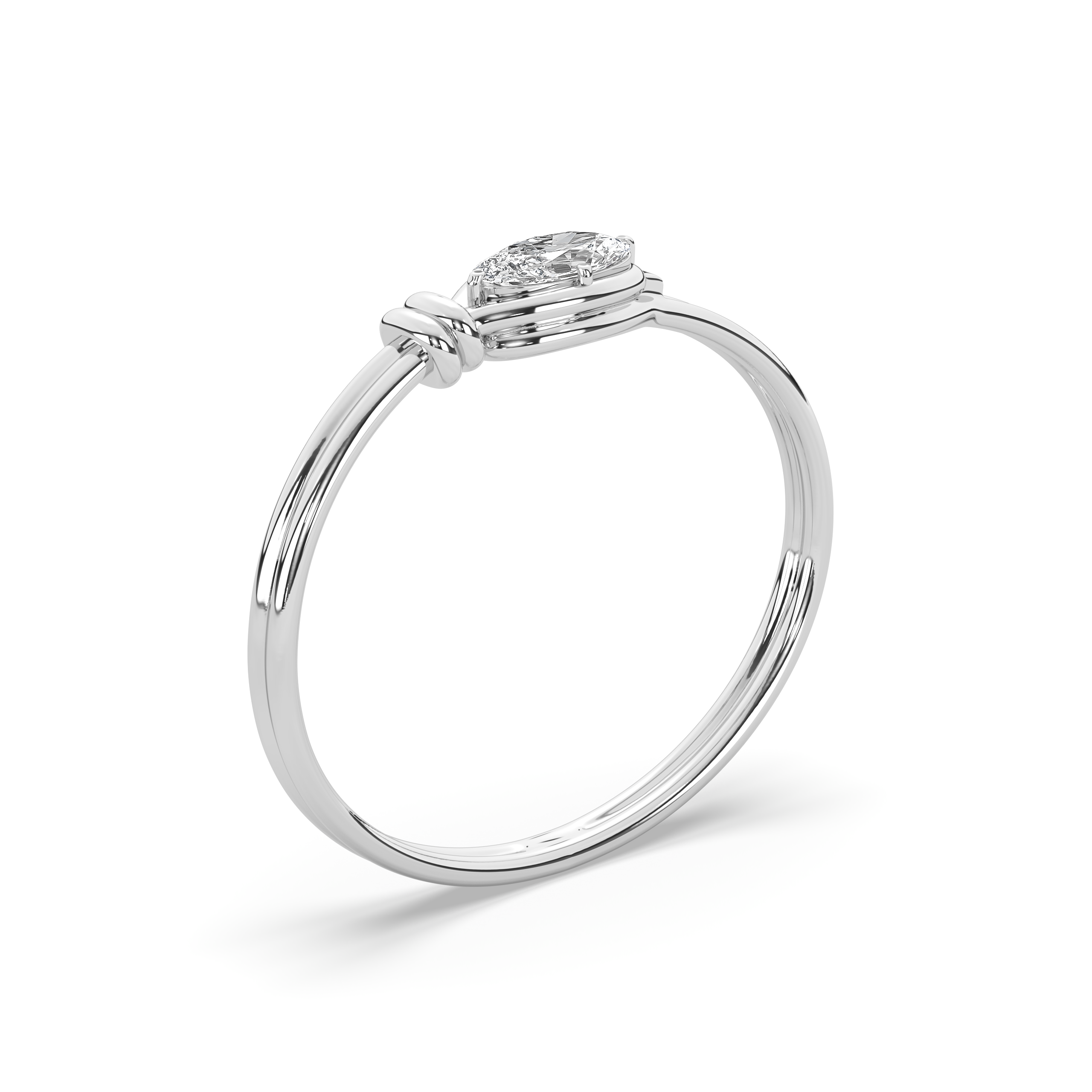 Pear-shaped lab-grown diamond stud earring in 14k yellow gold with a bezel setting