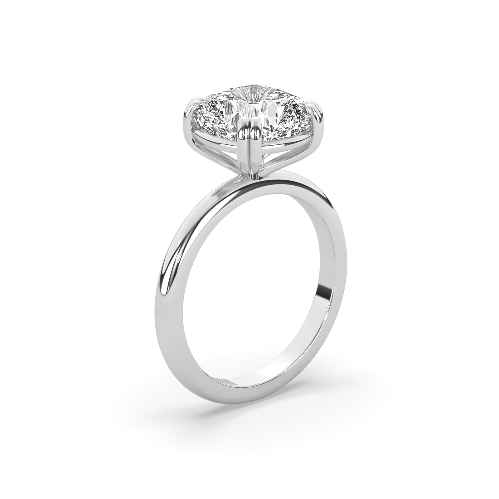 Cushion Double Prong Solitaire Engagement Ring
