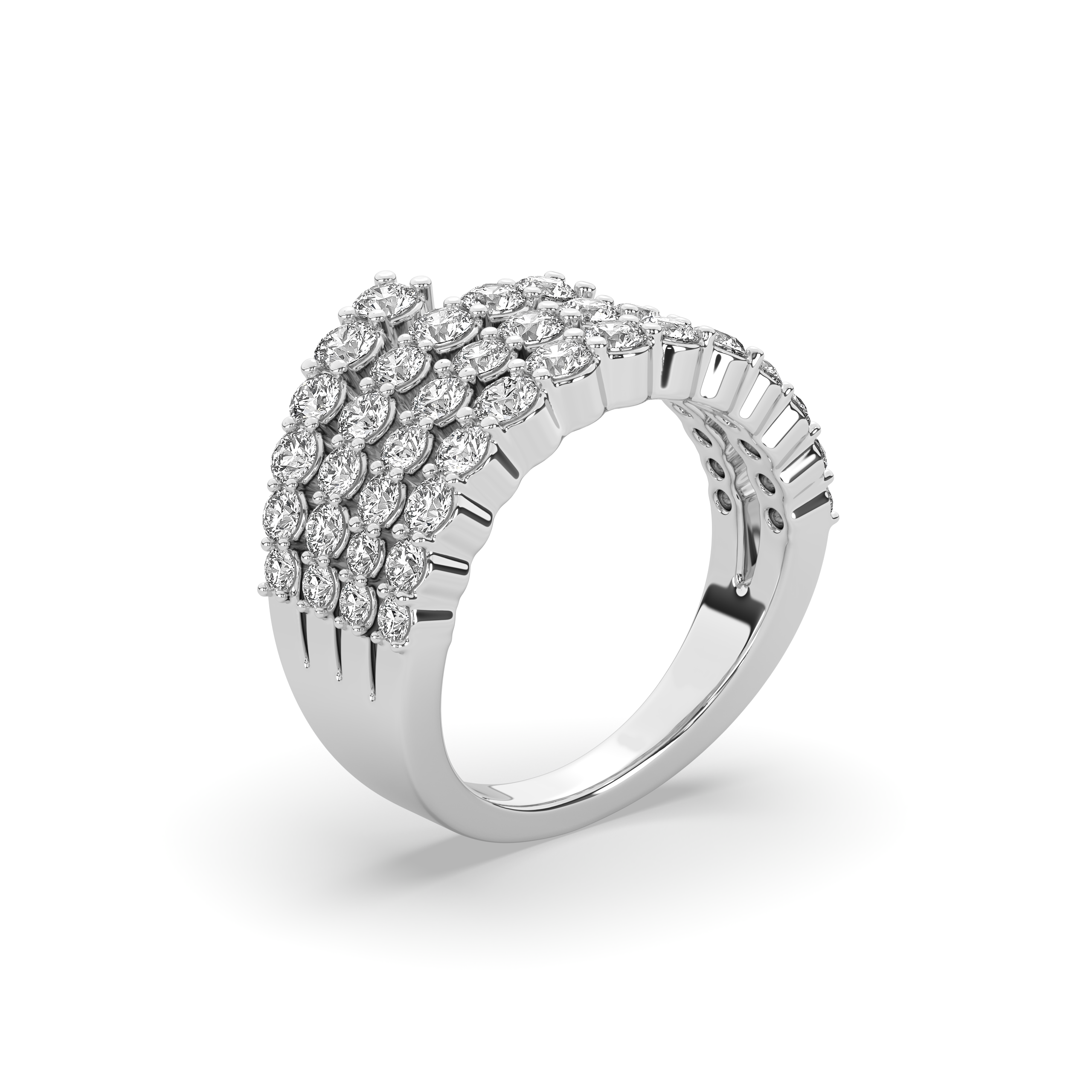 Fanned Lab Diamond Statement Ring