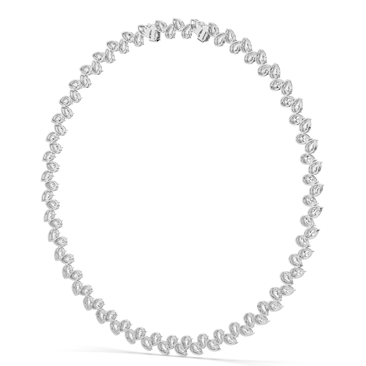 The Reverse Pear Diamond Tennis Necklace