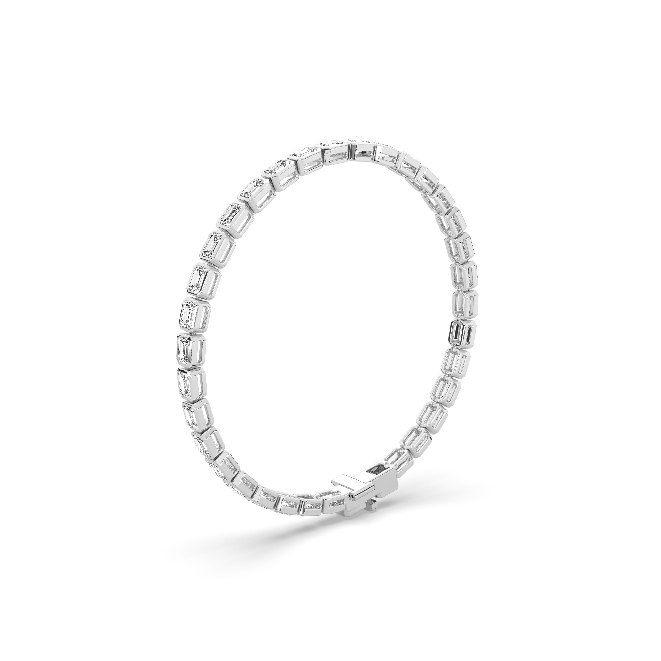 Emerald Diamond Bezel Tennis Bracelet