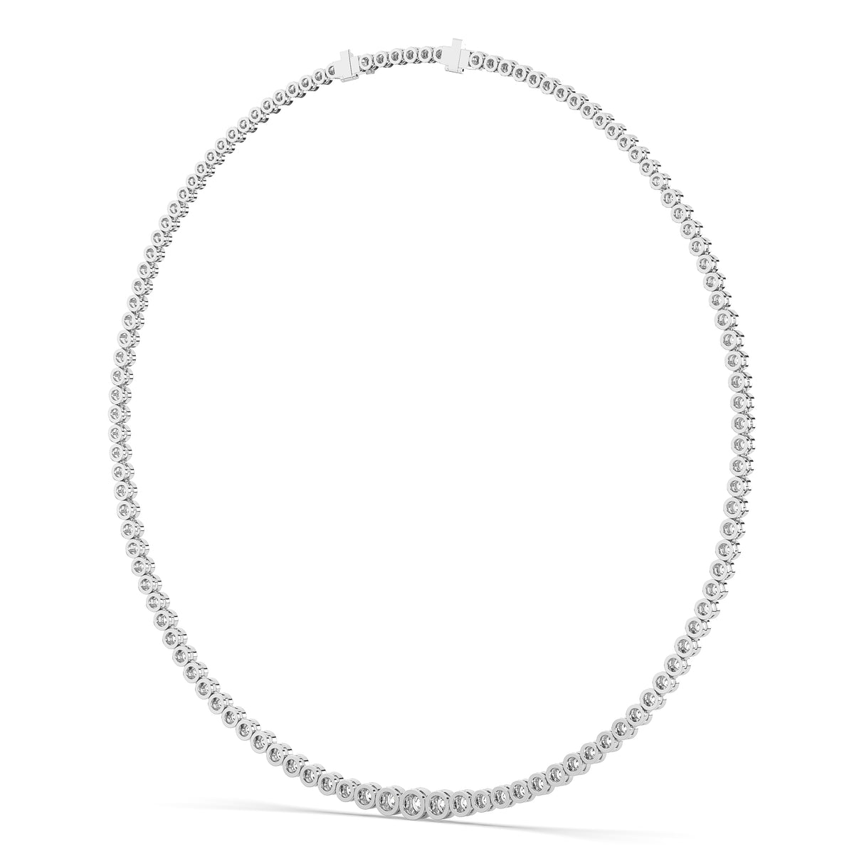 The Graduated Round Diamond Tennis Necklace