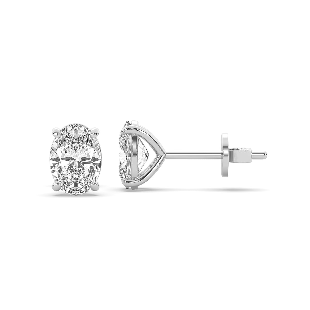 The Oval Diamond Martini Stud Earrings
