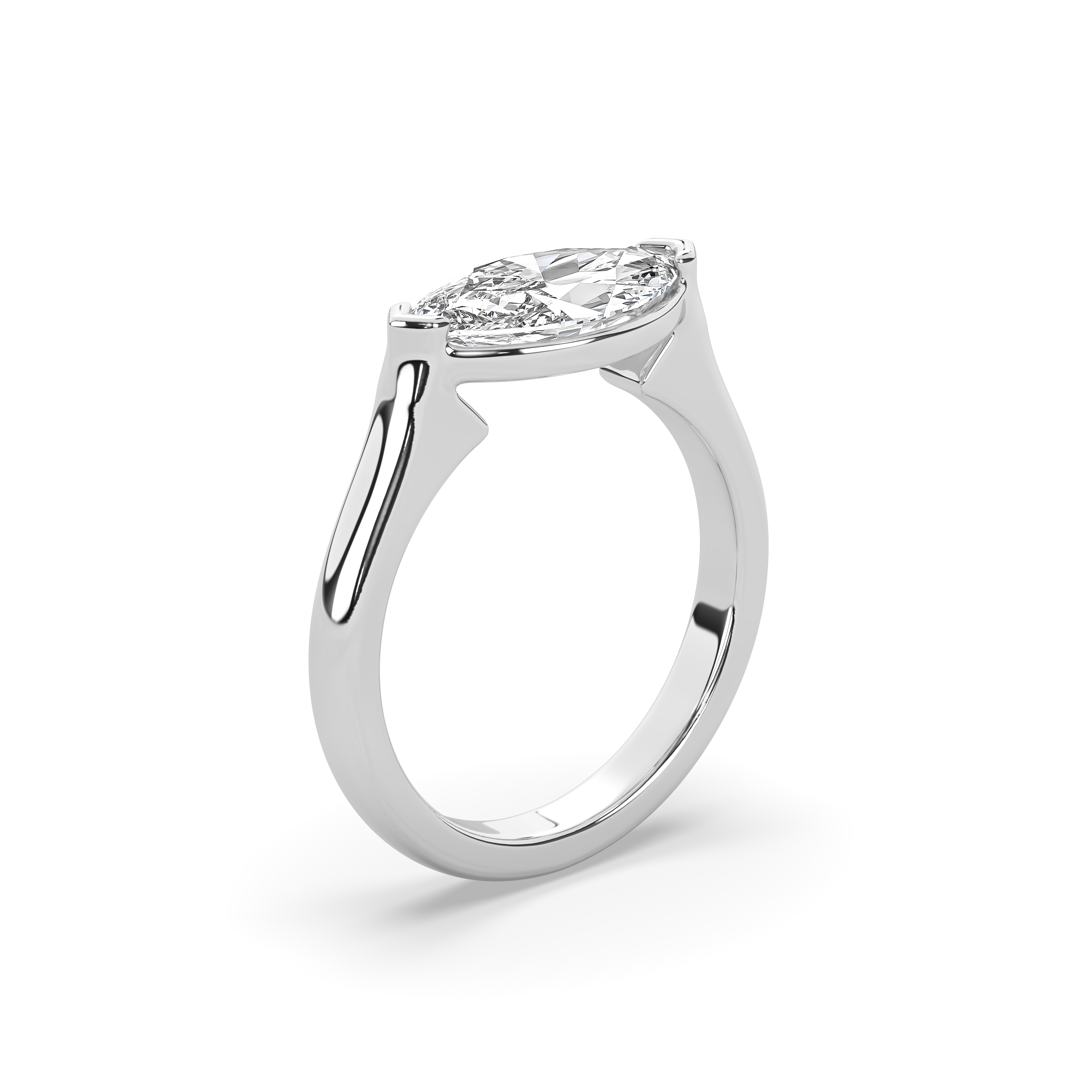 Marquise Floating Solitaire Ring