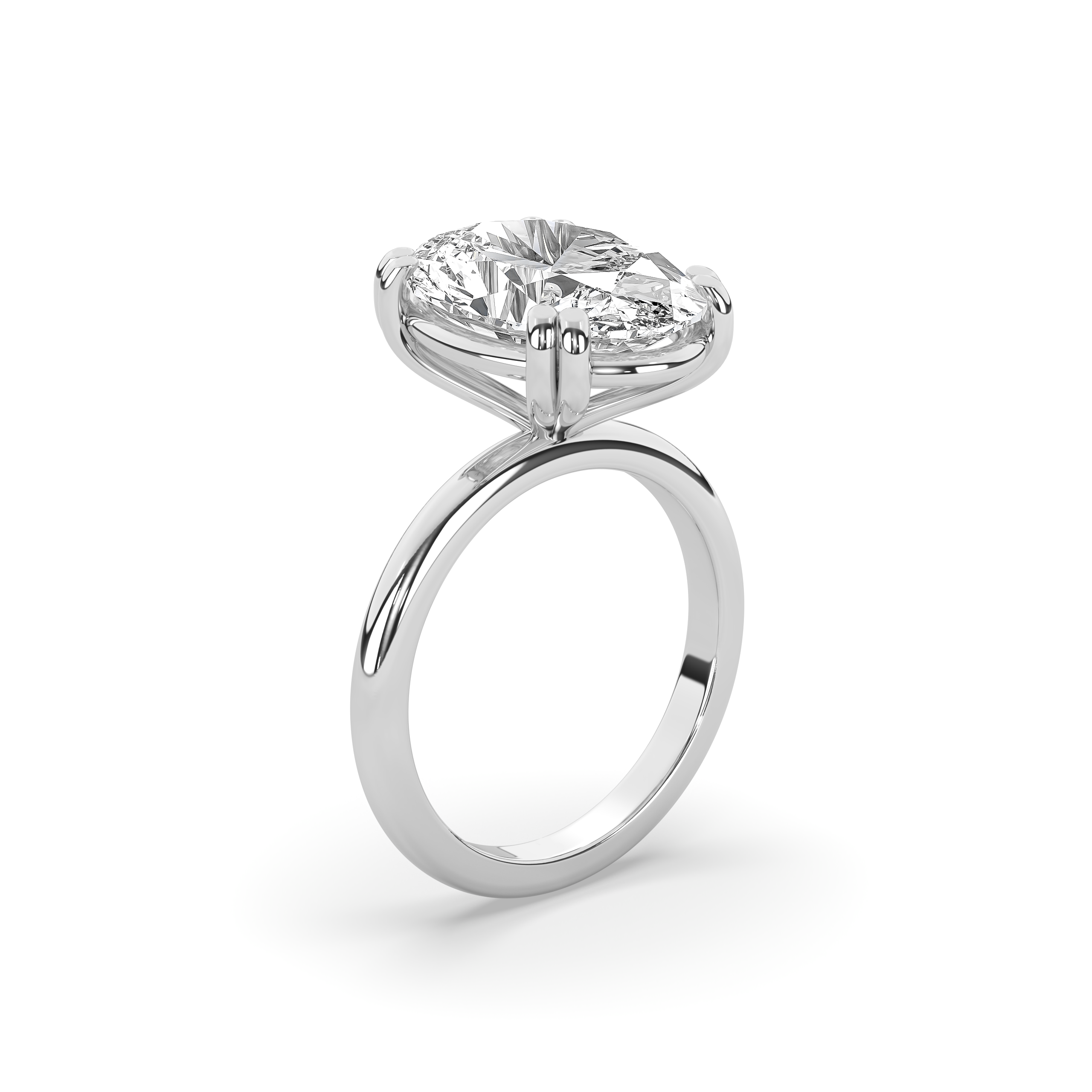 Double Prong Solitaire Engagement Ring