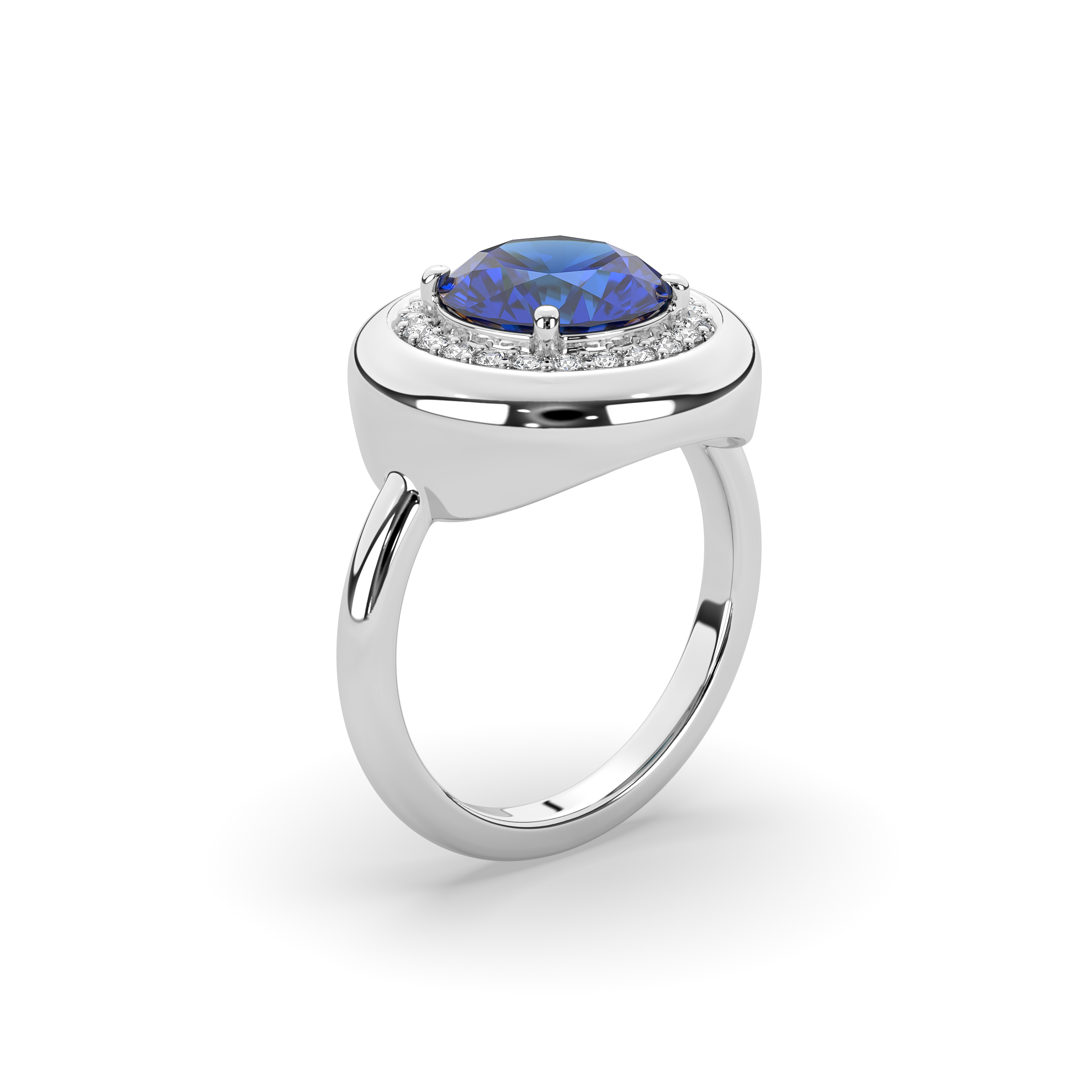 Diana Blue Sapphire Diamond Ring