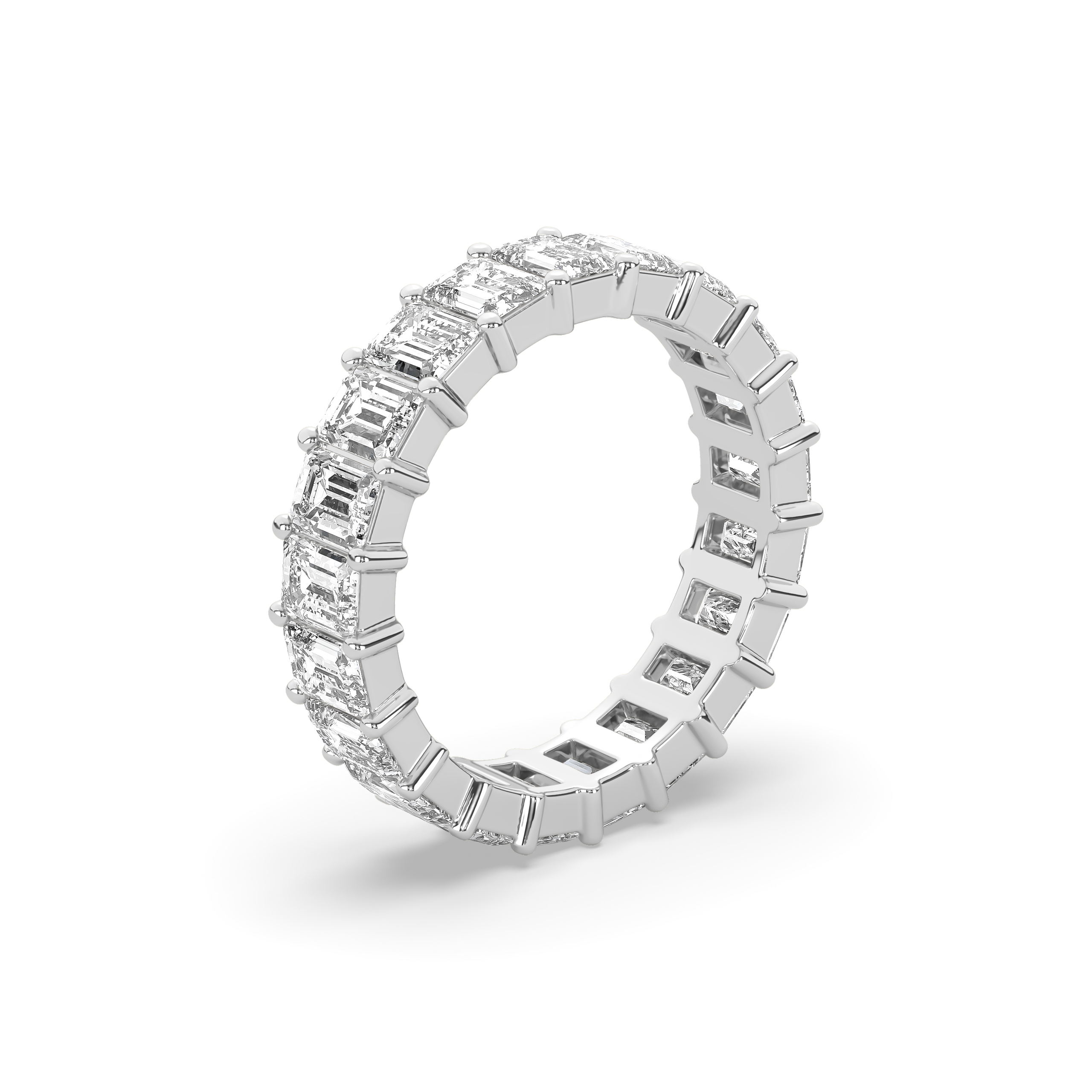Emerald Cut Diamond Endless Love Eternity Band