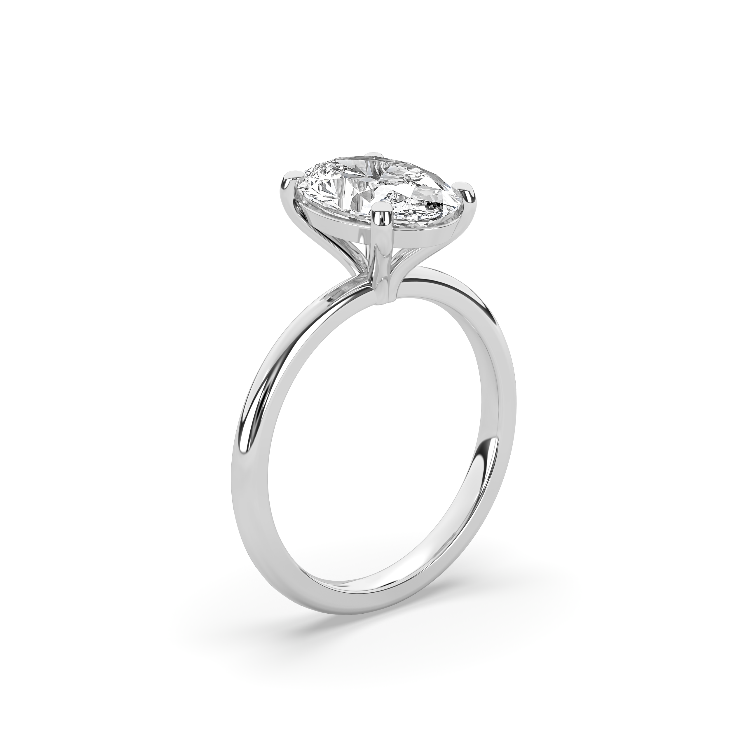 Oval Martini Solitaire Engagement Ring