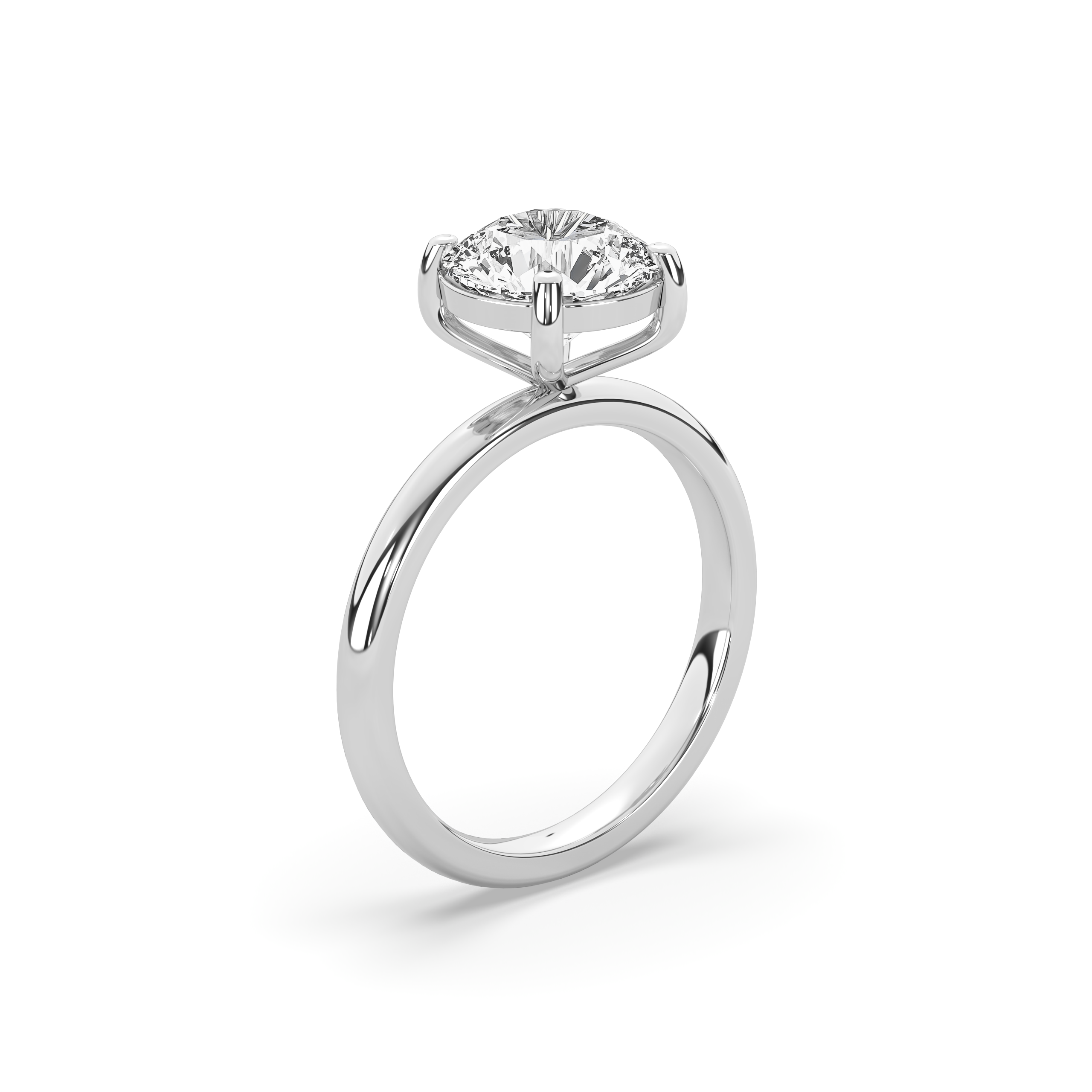 Round Signature Solitaire Engagement Ring