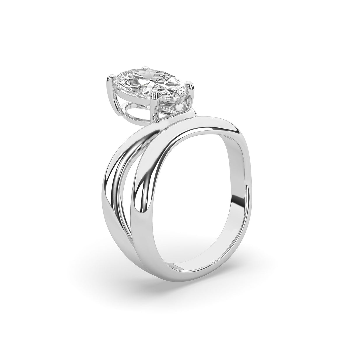 The Oval Diamond Wave Ring