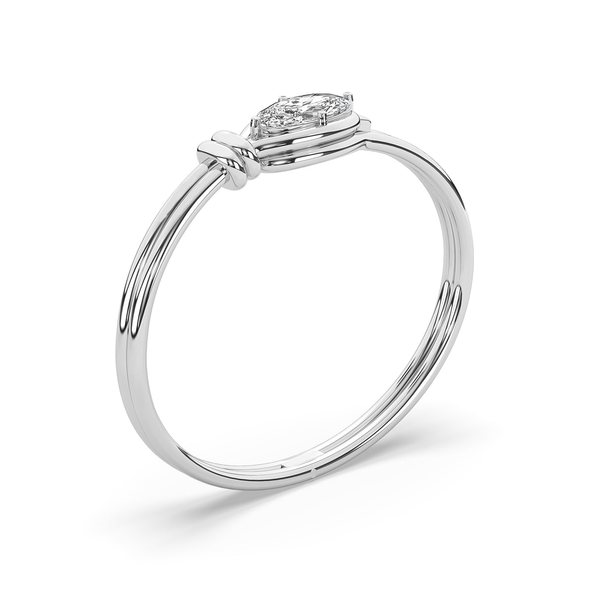 Alma — Elongated Oval Diamond Bangle
