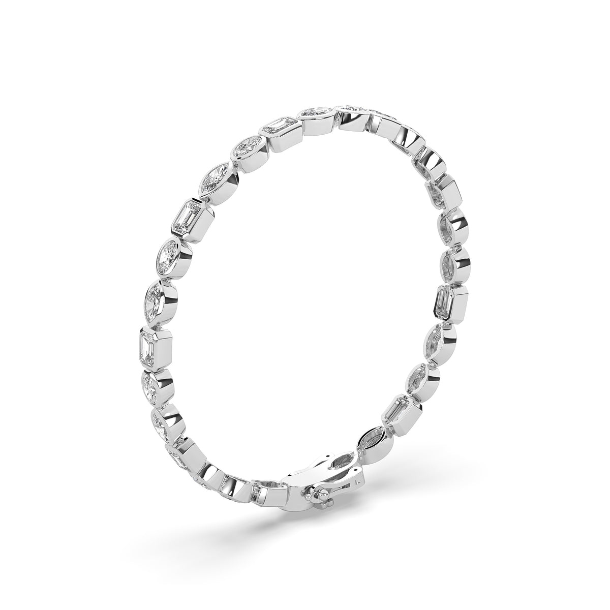 The Bezel Mixed-Cut Diamond Tennis Bracelet