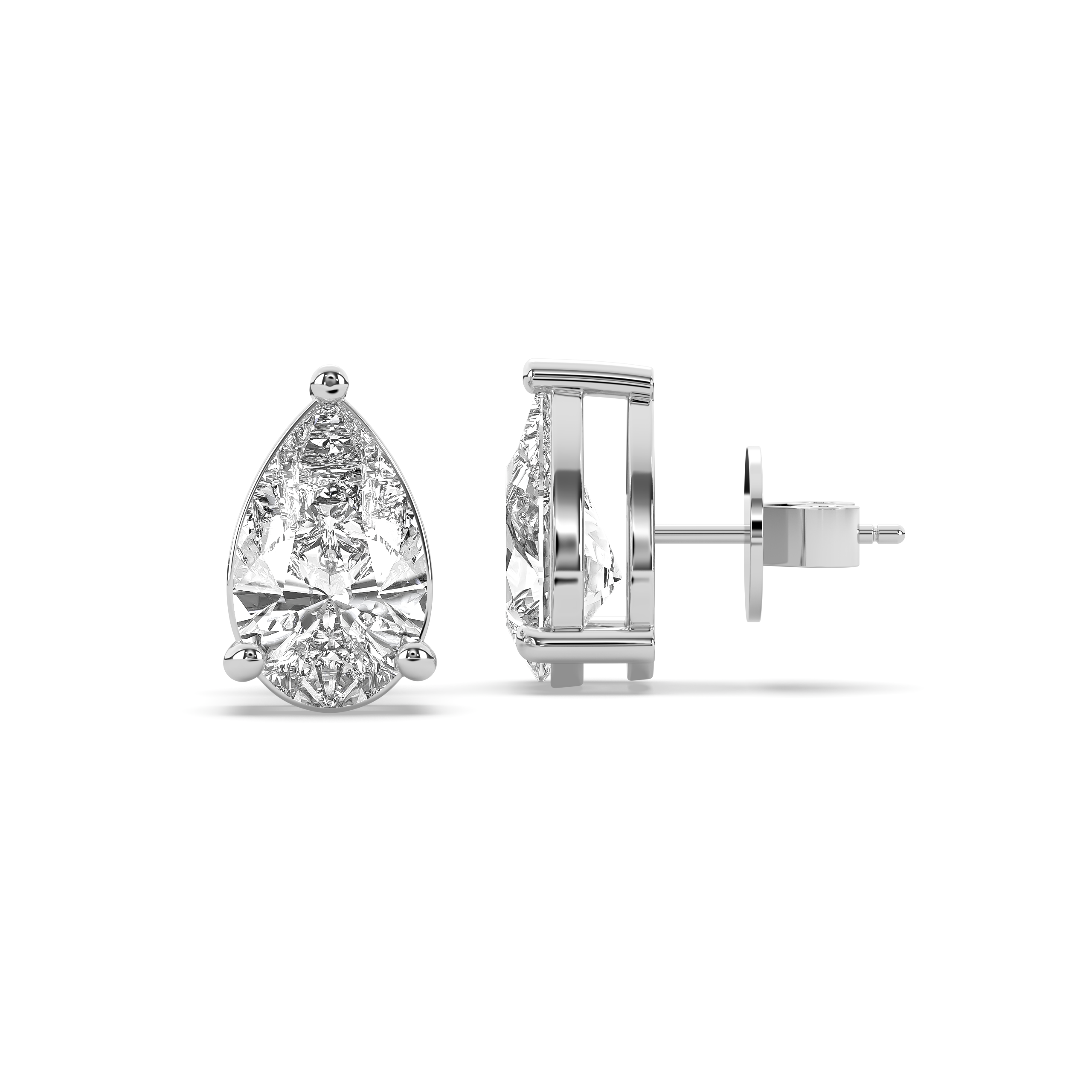 Pear Diamond Solitaire Studs