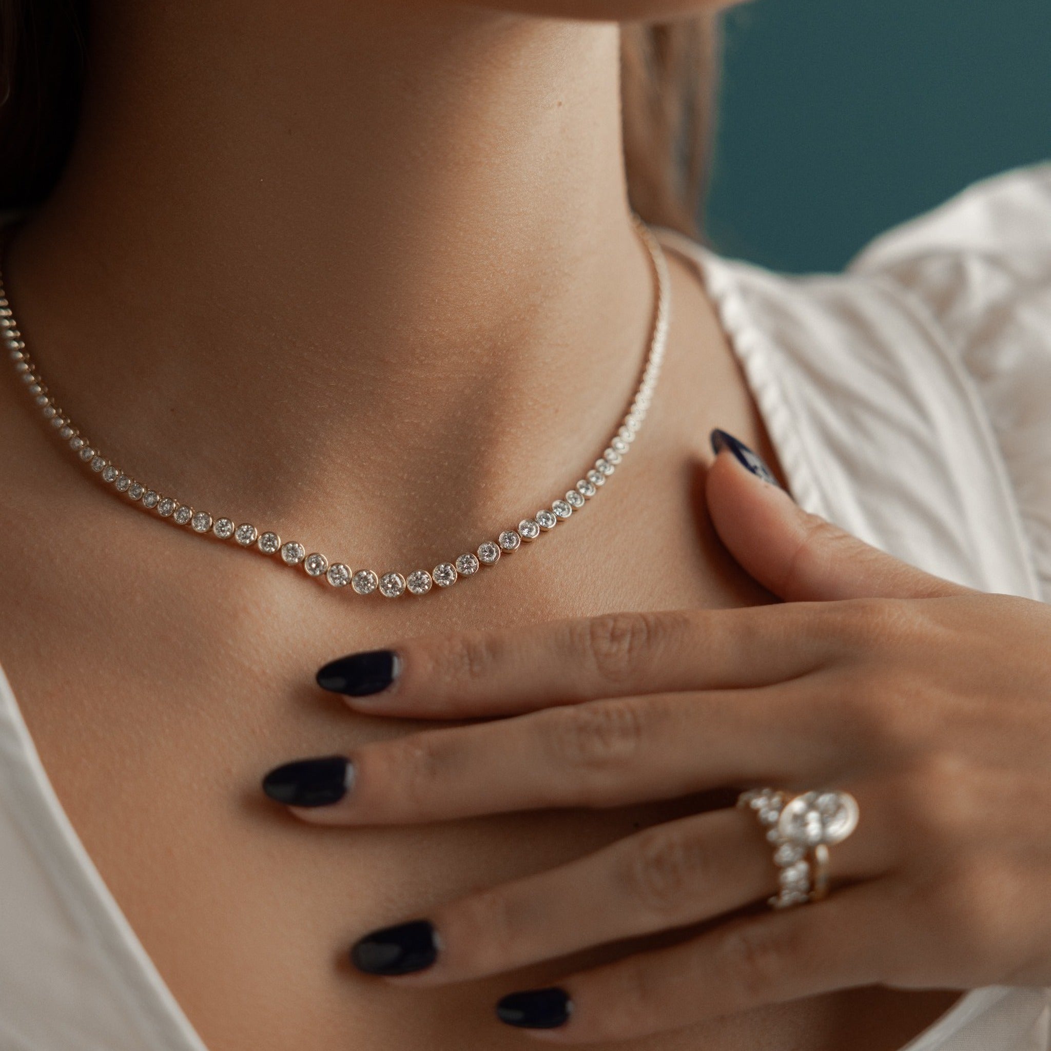 Diamond Graduated Tennis Necklace