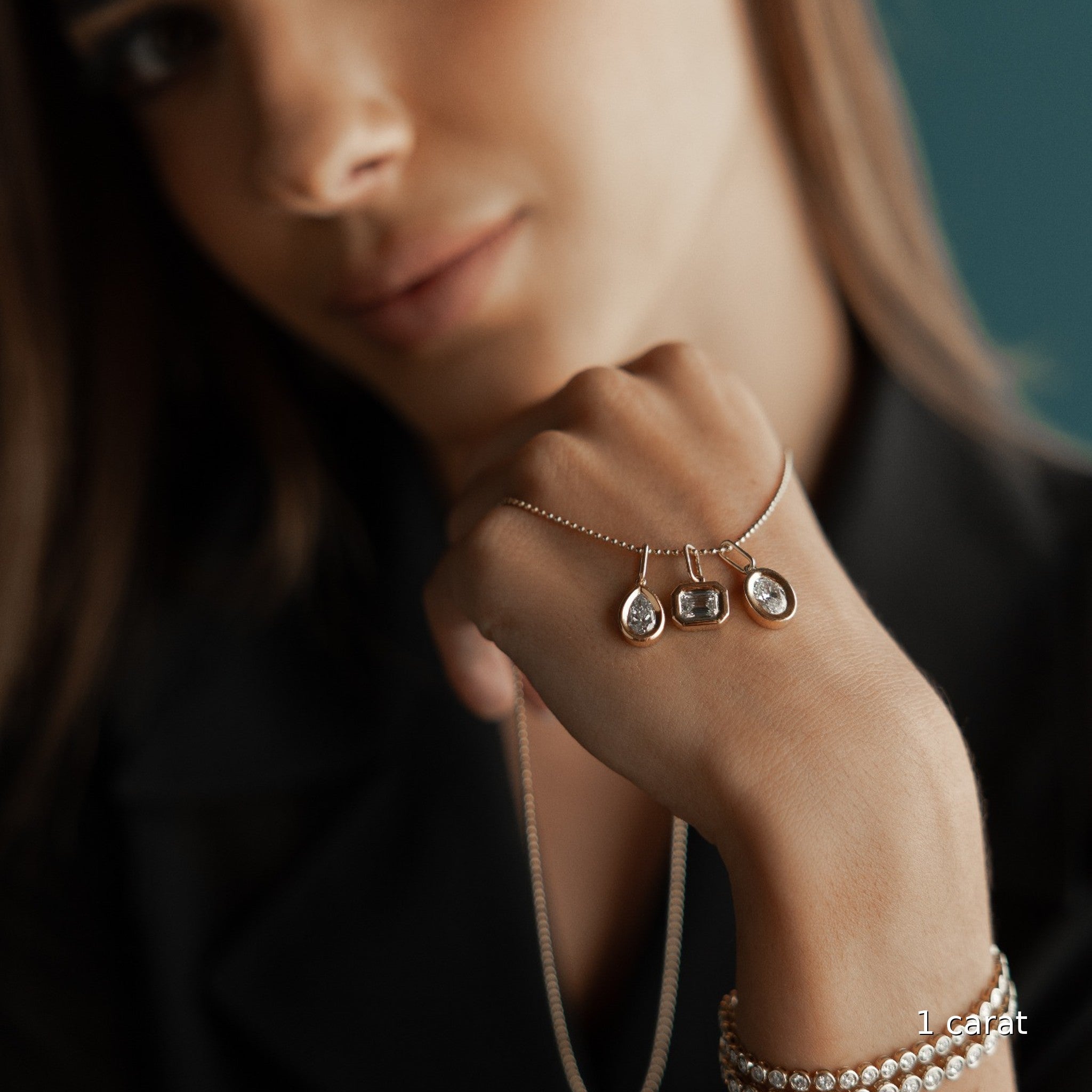 Emerald Diamond Bezel Charm