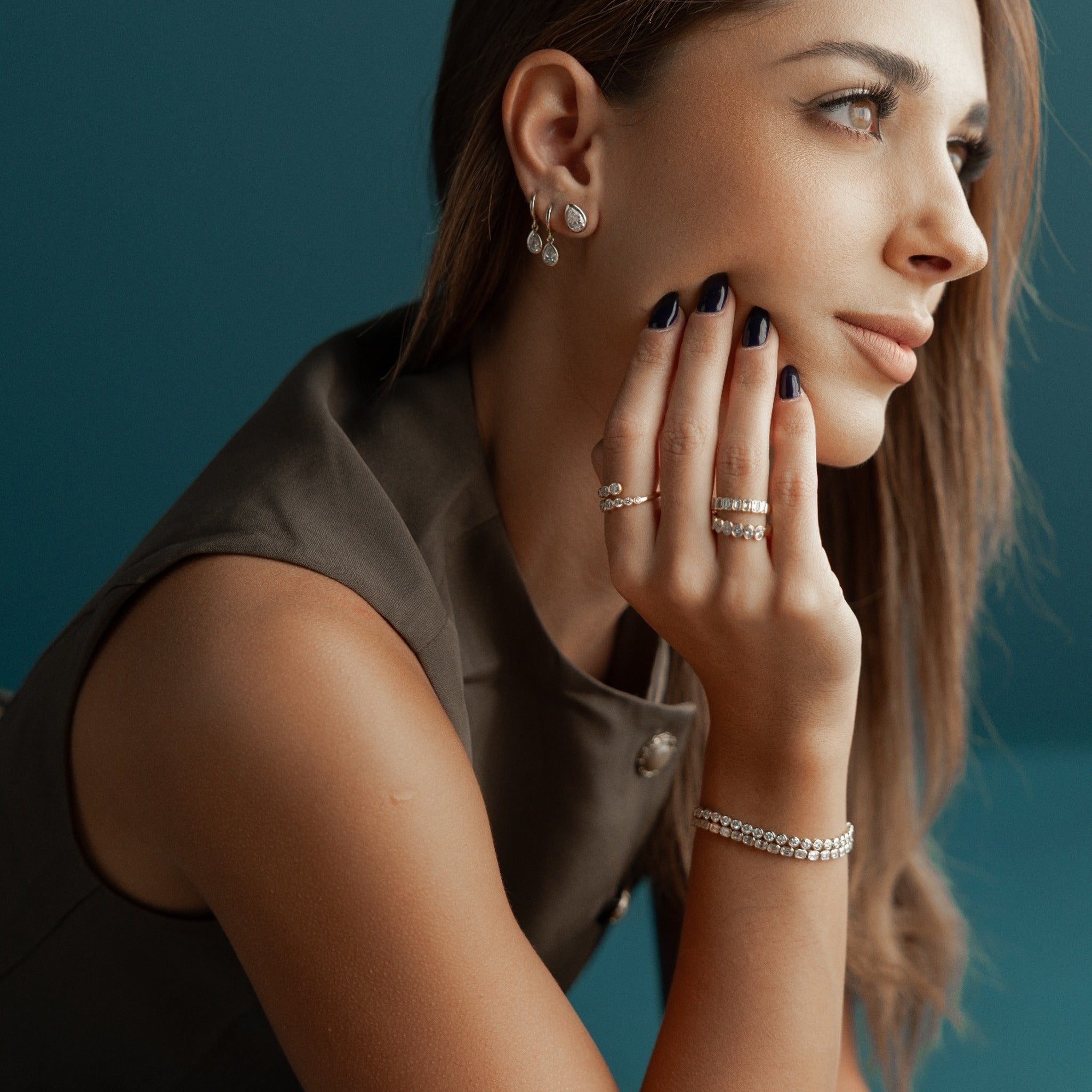 Bezel Round Diamond Tennis Bracelet