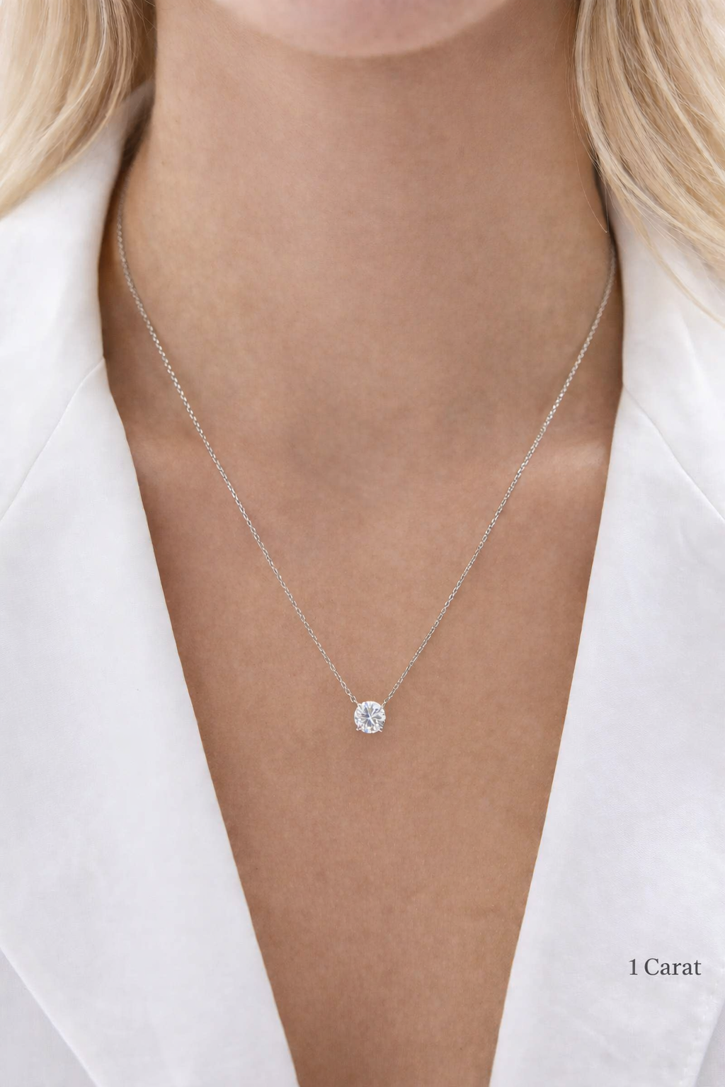 Round Diamond Solitaire Necklace
