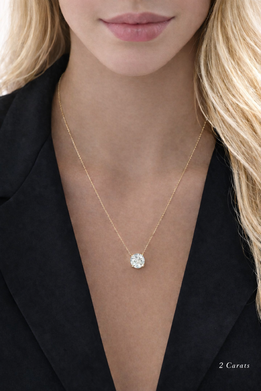Round Diamond Solitaire Necklace