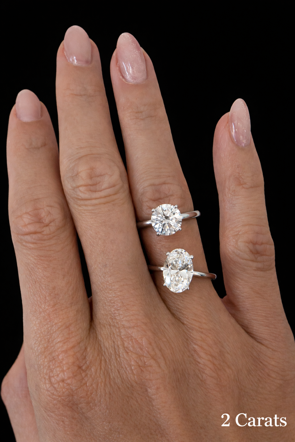 Oval Signature Martini Hidden Halo Solitaire Engagement Ring