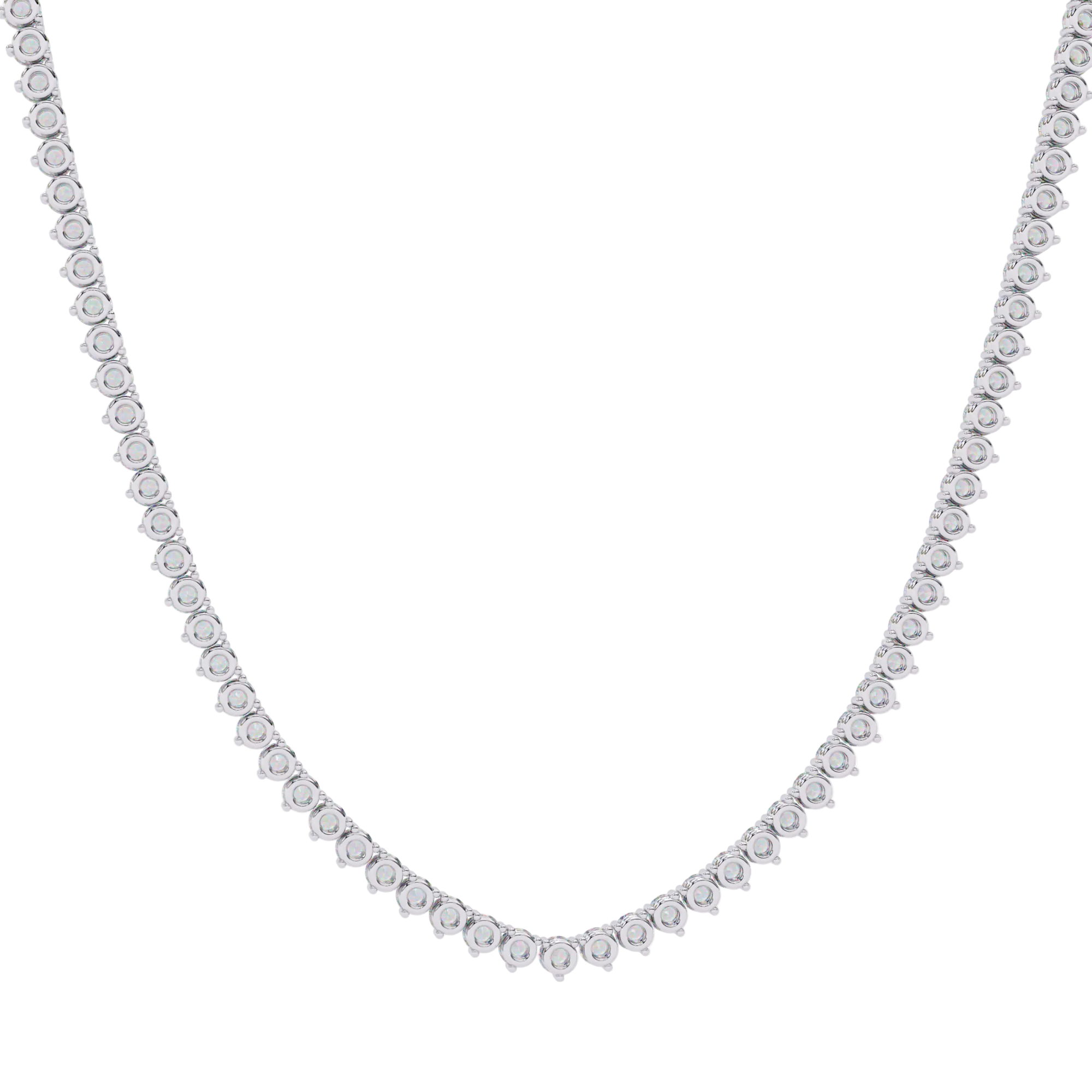 Martini Round Diamond Tennis Necklace