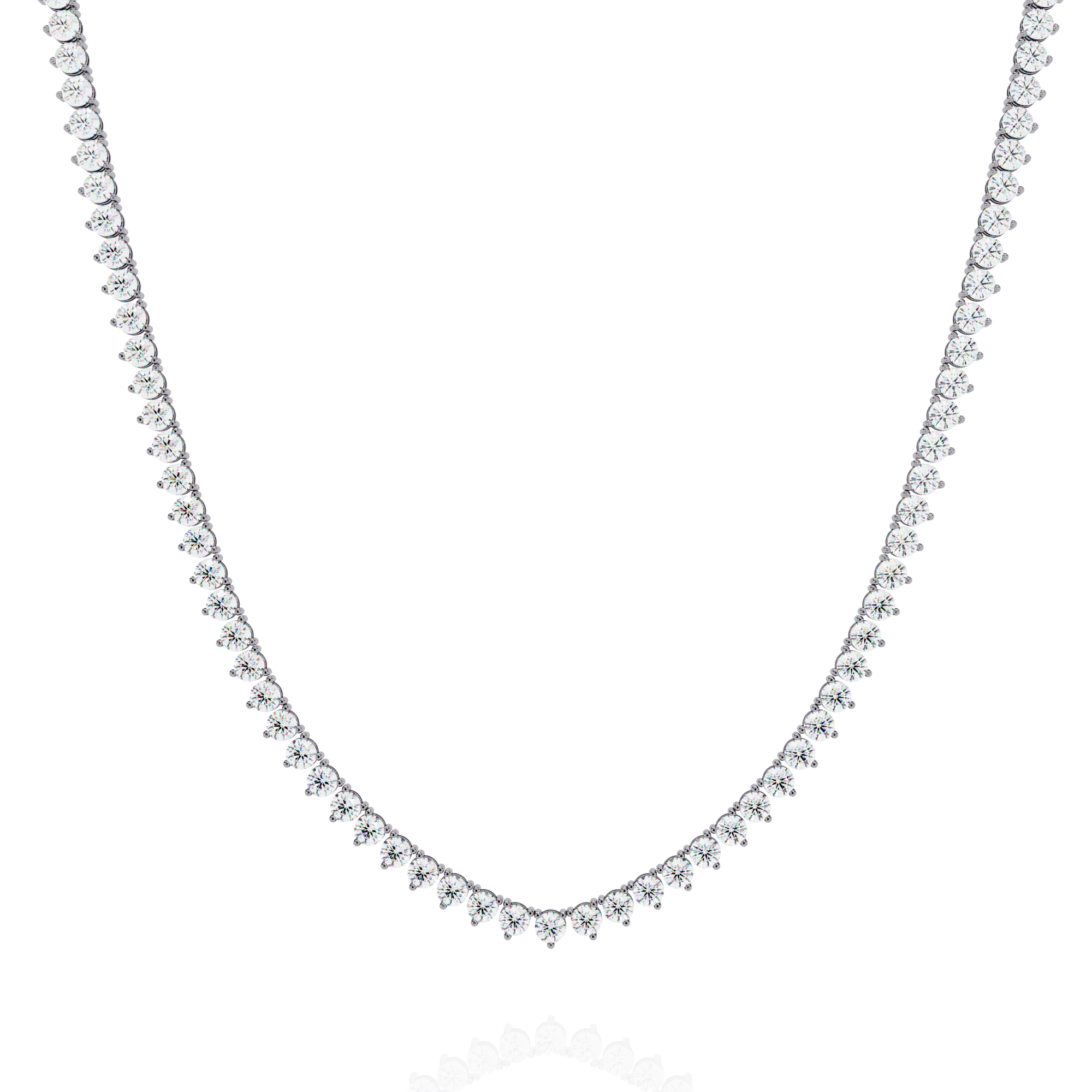 Martini Round Diamond Tennis Necklace