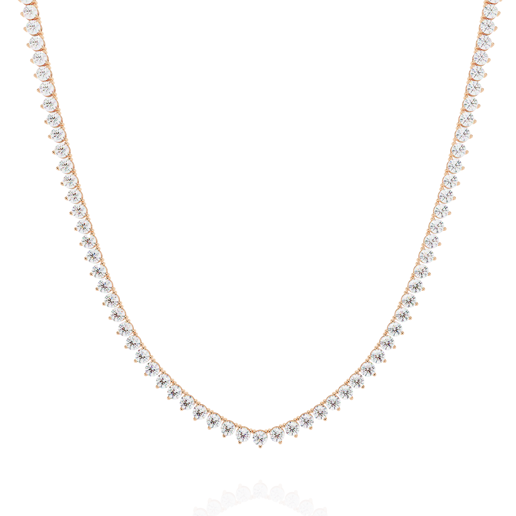 Martini Round Diamond Tennis Necklace