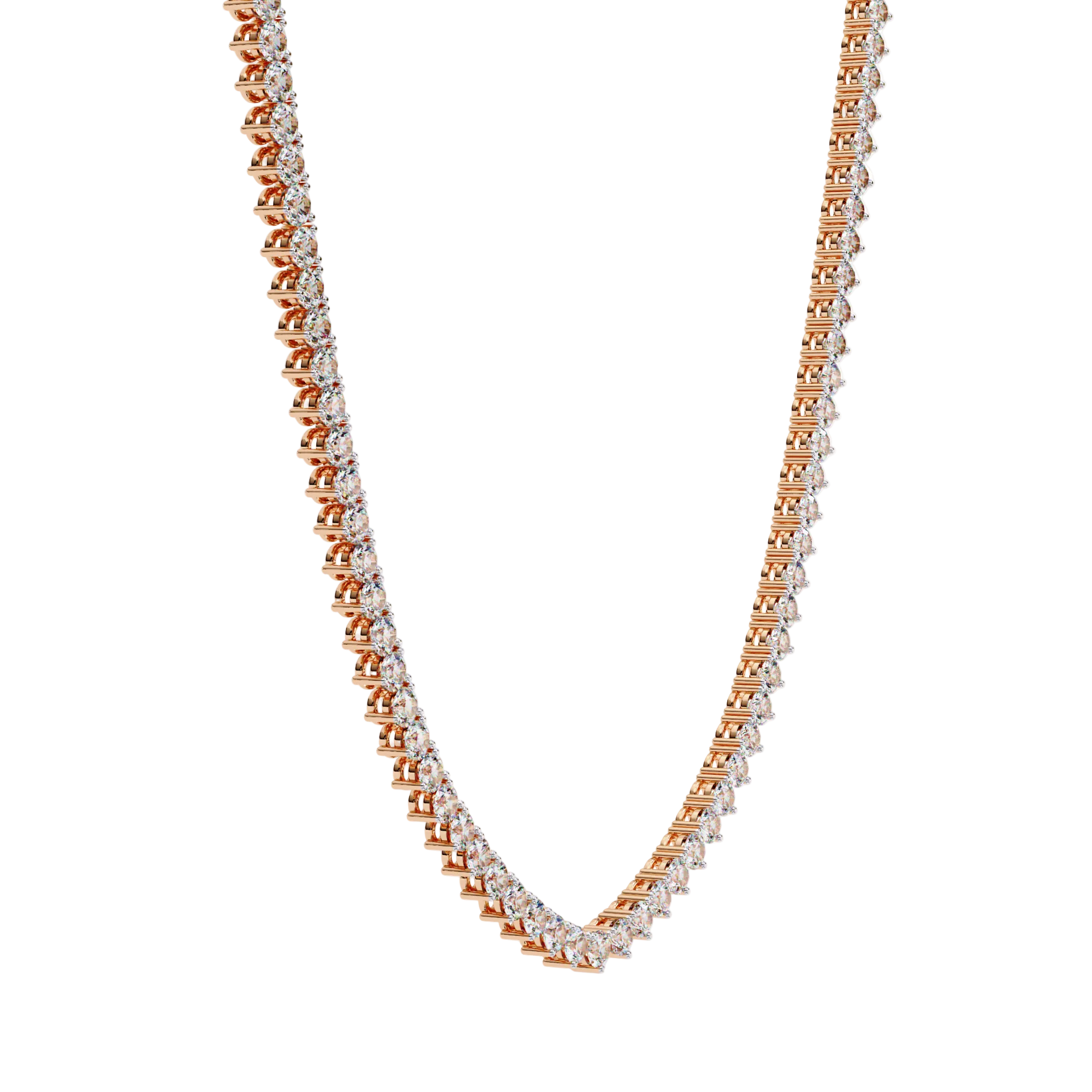 Martini Round Diamond Tennis Necklace