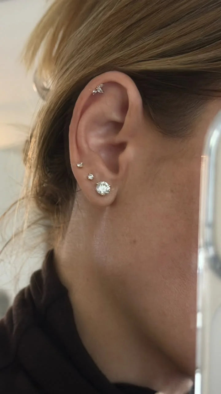The Round Martini Diamond Stud Earrings