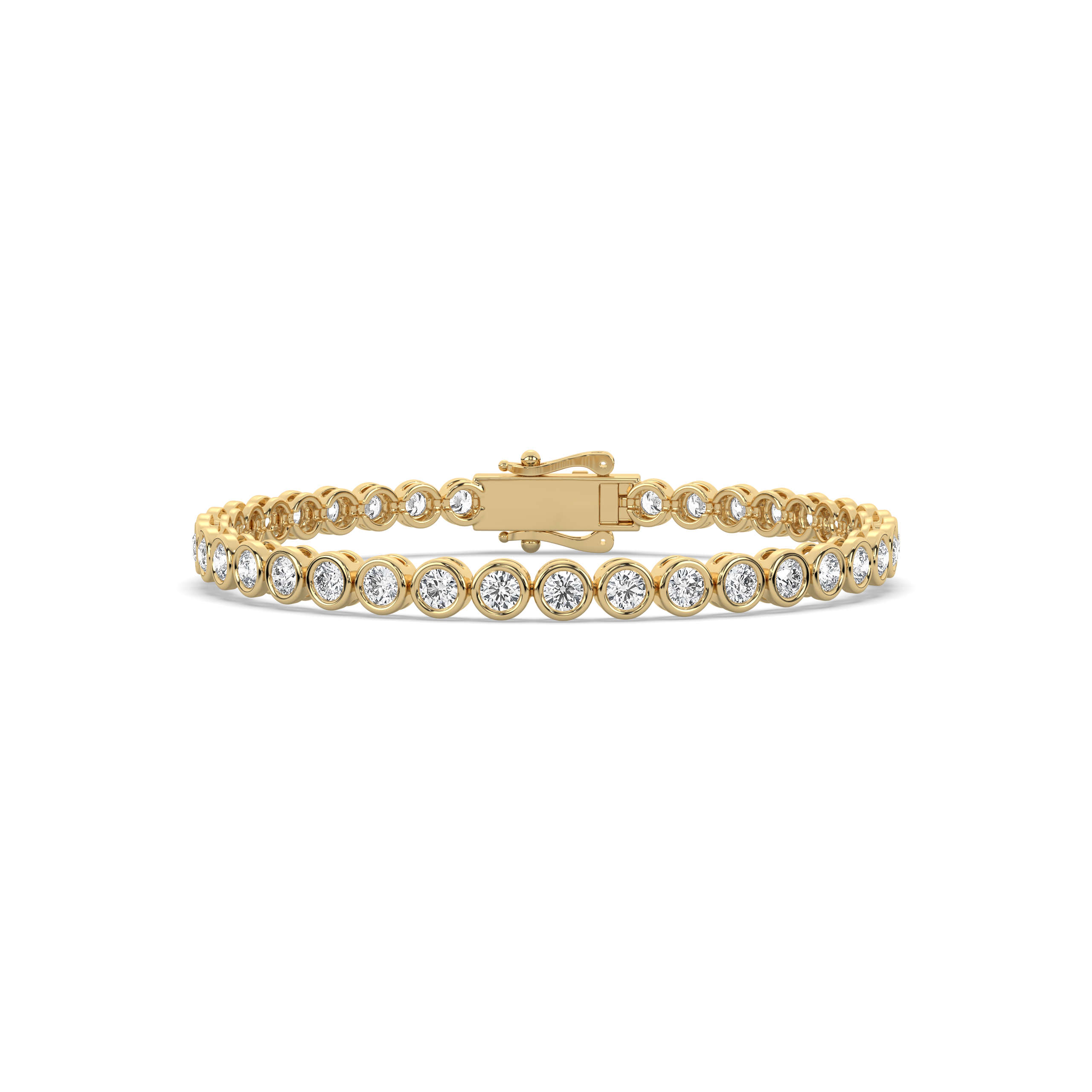 Bezel Round Diamond Tennis Bracelet