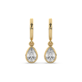 Bezel Pear Drop Huggie Earrings