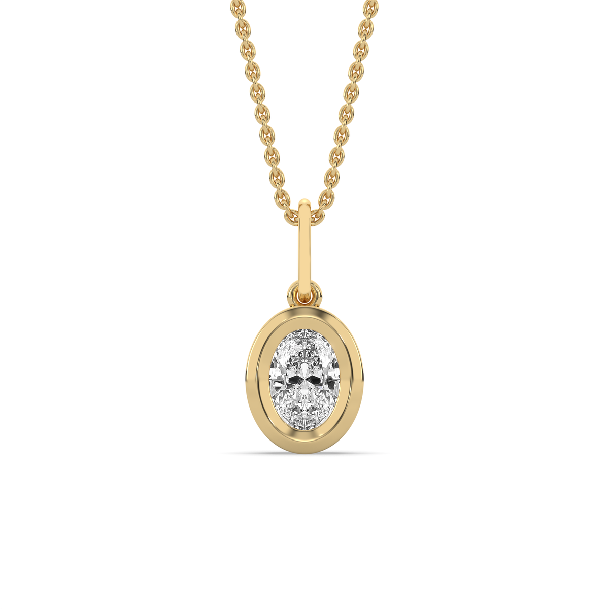 The Bezel Oval Diamond Charm