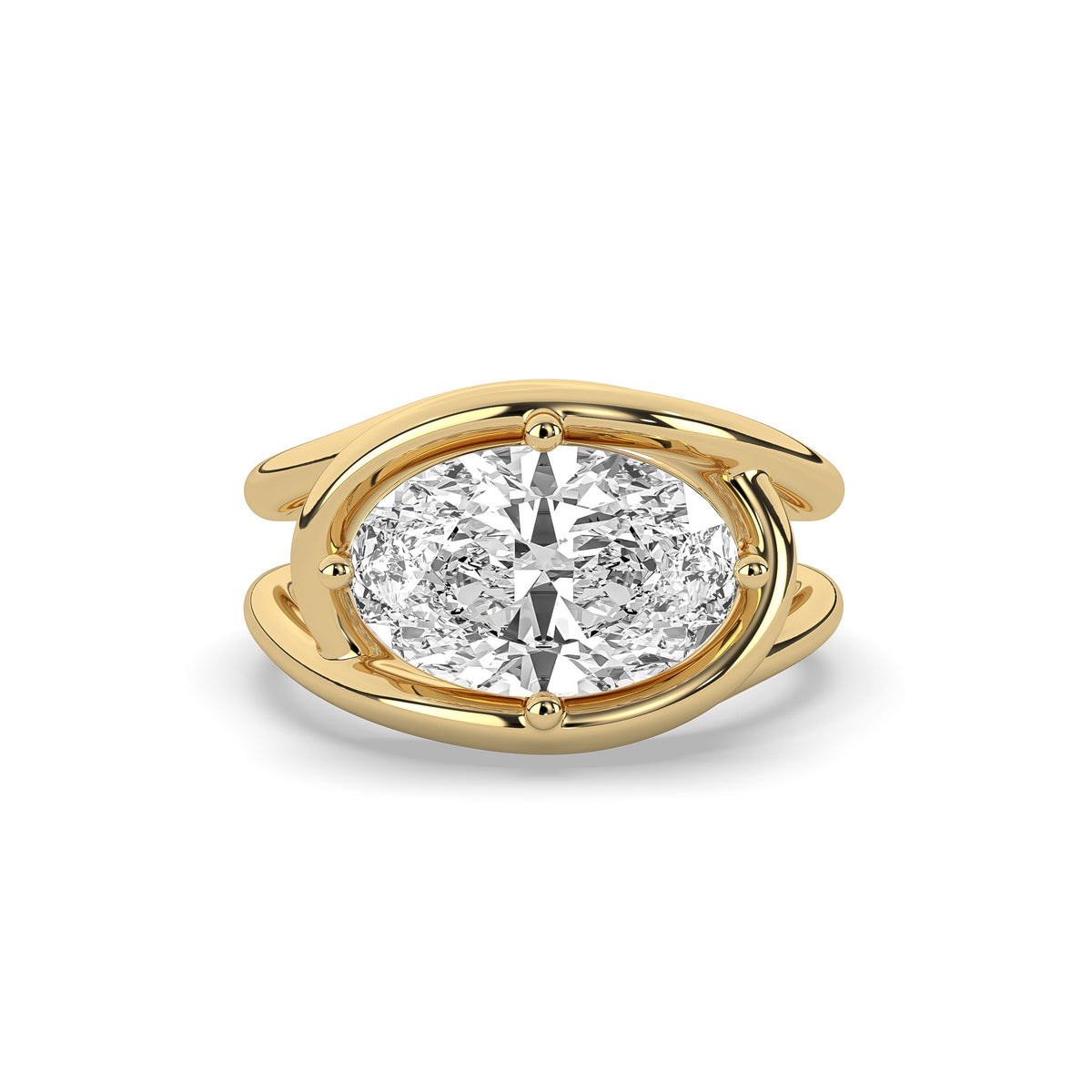 The East-West Oval Diamond Statement Ring