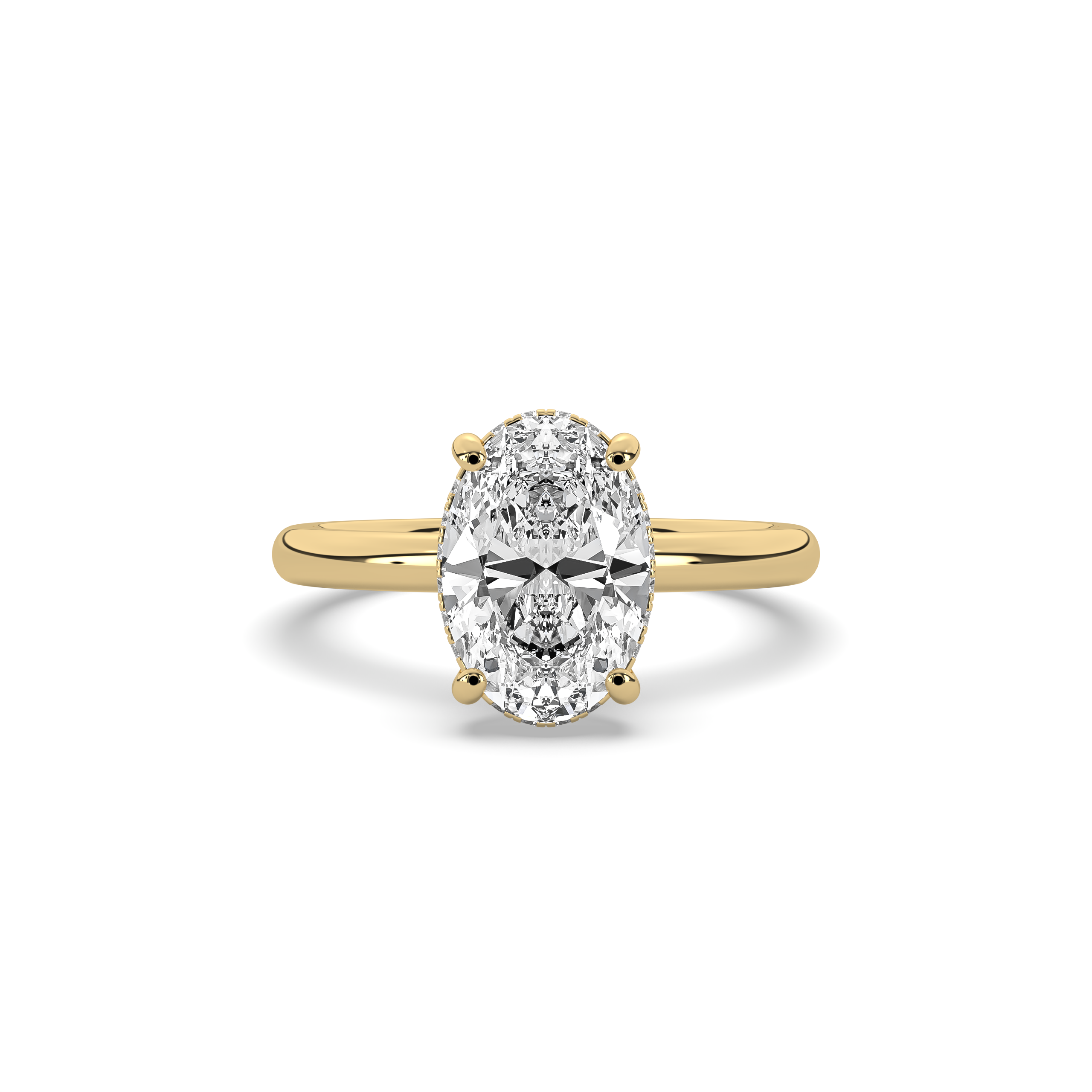 Oval Signature Martini Hidden Halo Solitaire Engagement Ring
