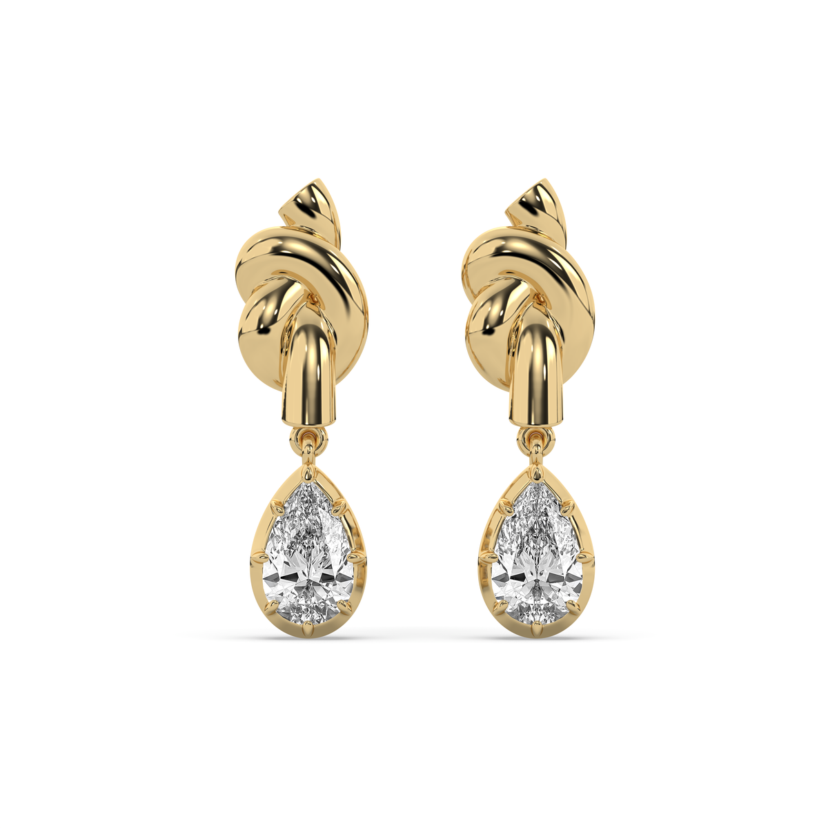 The Pear Diamond Knot Crawler Earrings